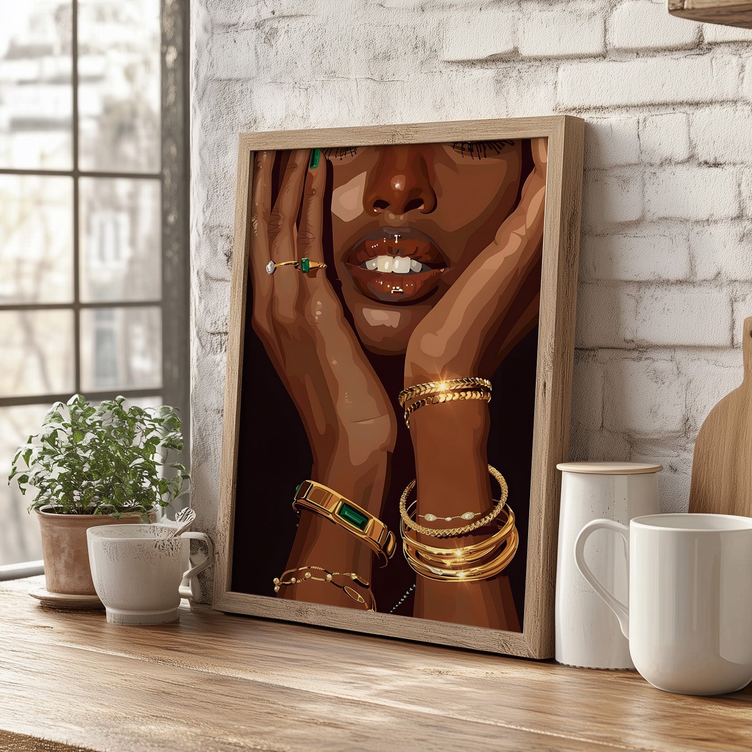 Golden Emerald Beauty Portrait