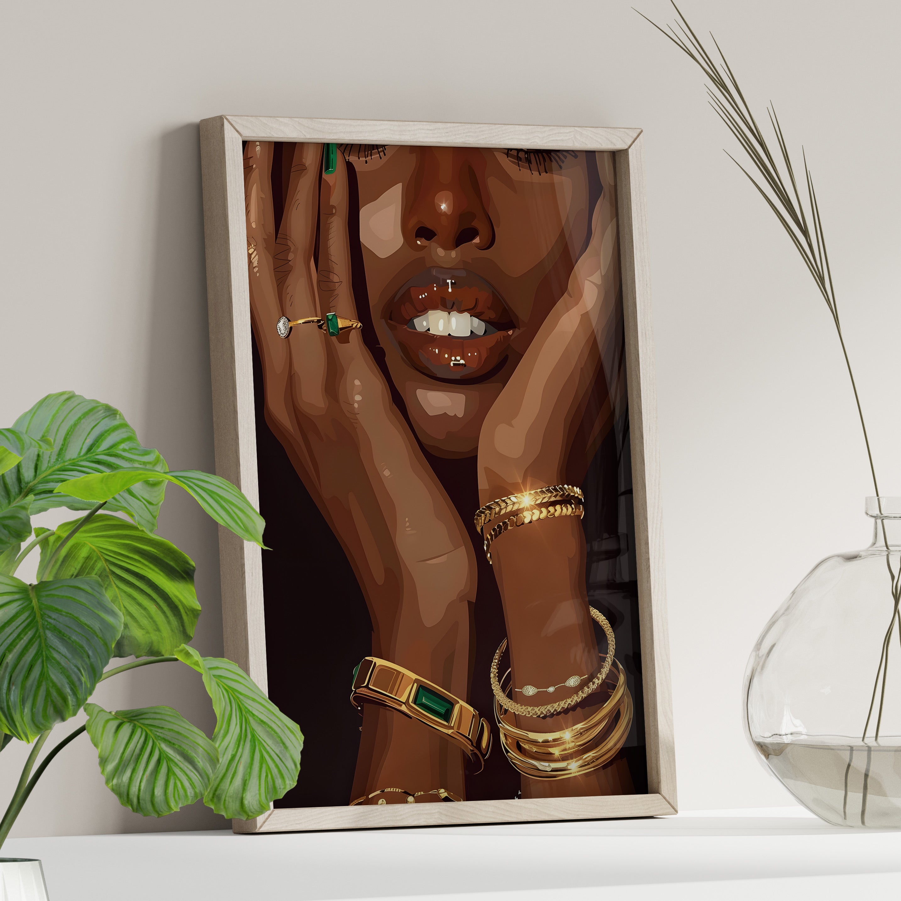 Golden Emerald Beauty Portrait