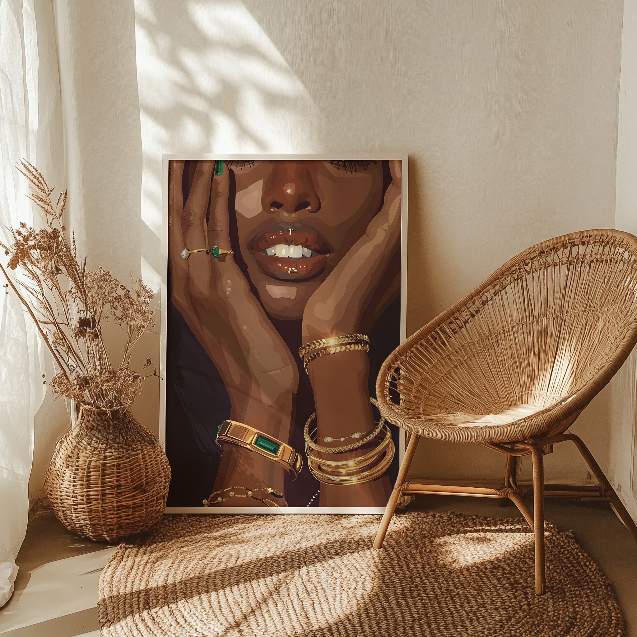 Golden Emerald Beauty Portrait