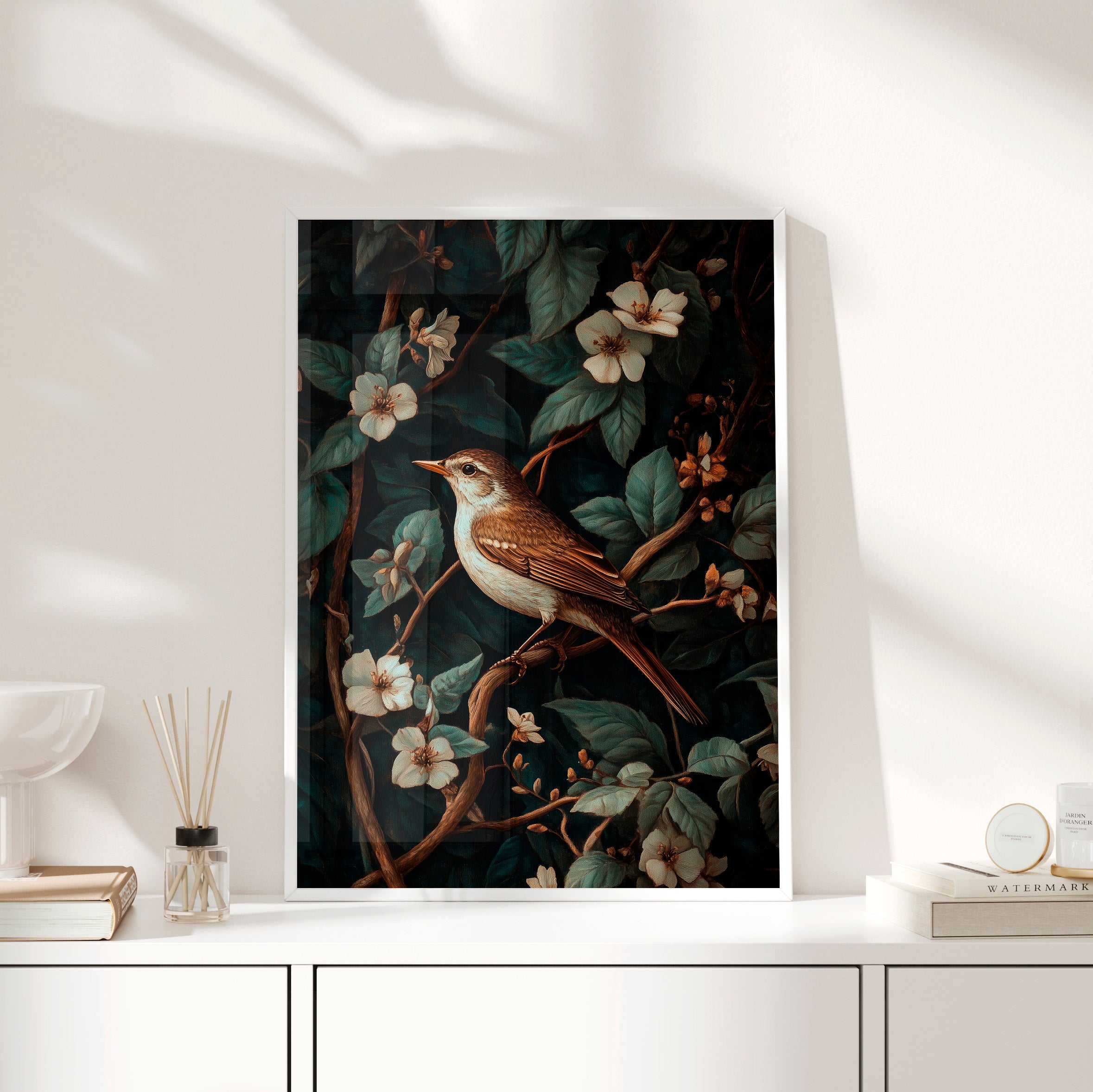 Framed Paper Print - Serenade Among Blossoms