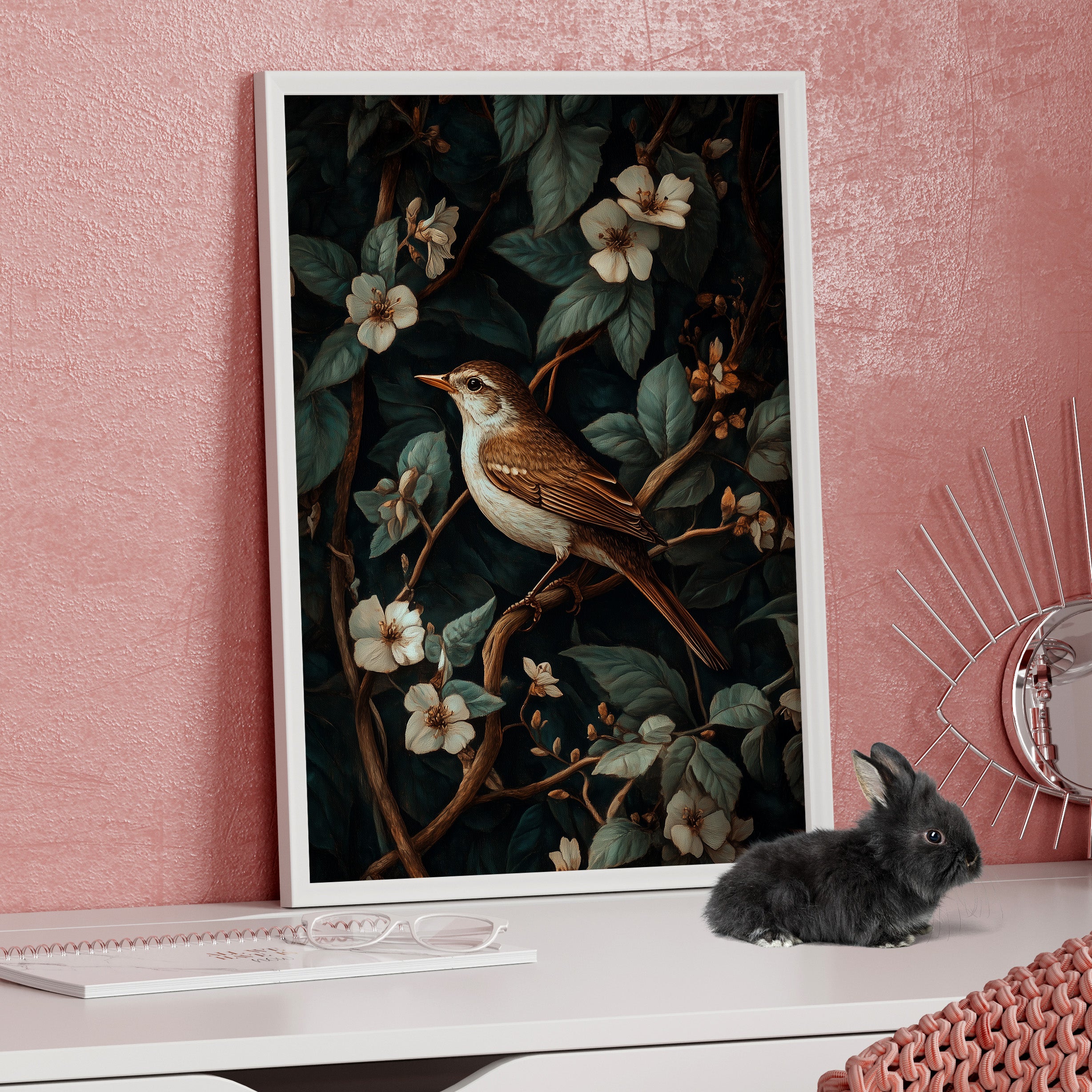 Framed Paper Print - Serenade Among Blossoms