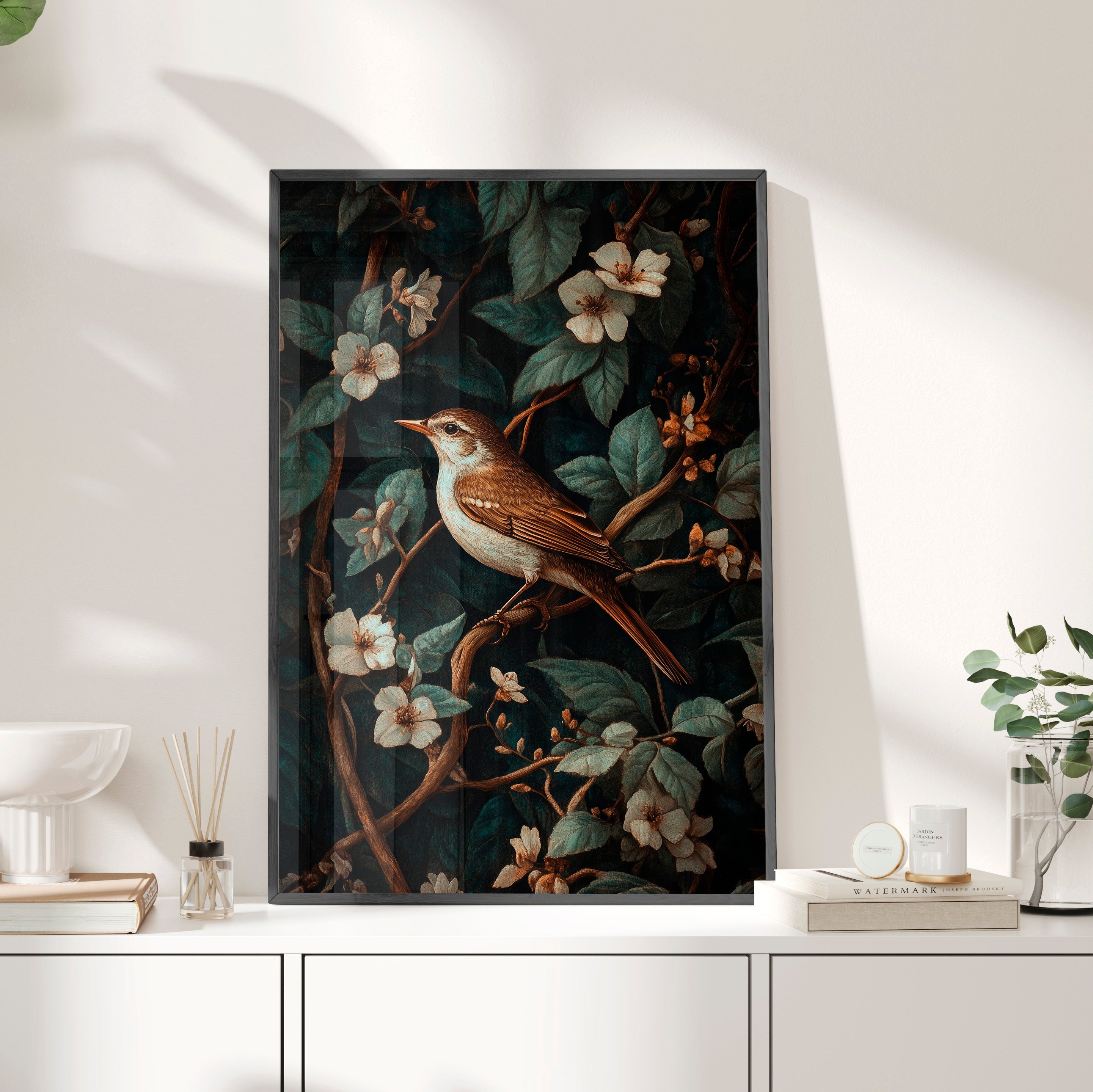 Framed Paper Print - Serenade Among Blossoms