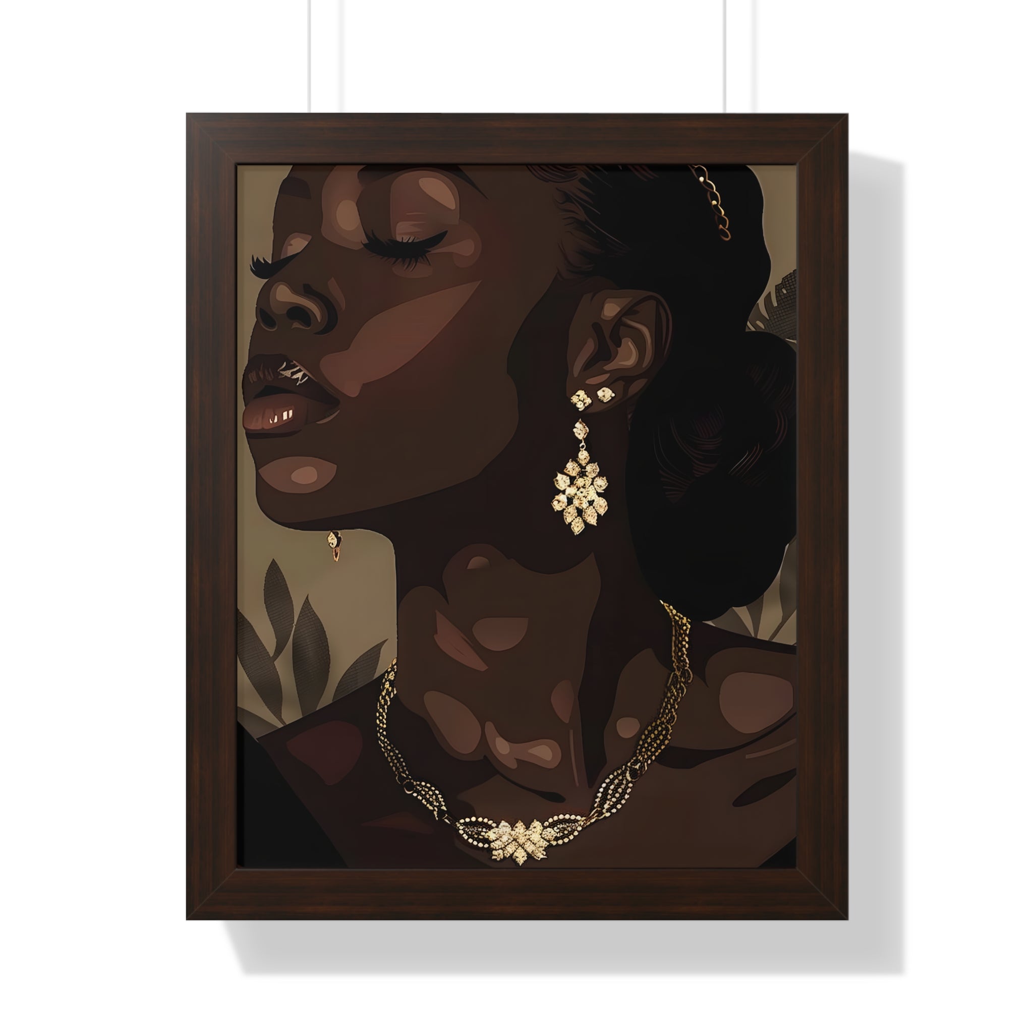 Framed Paper Print - Golden Melanin Muse