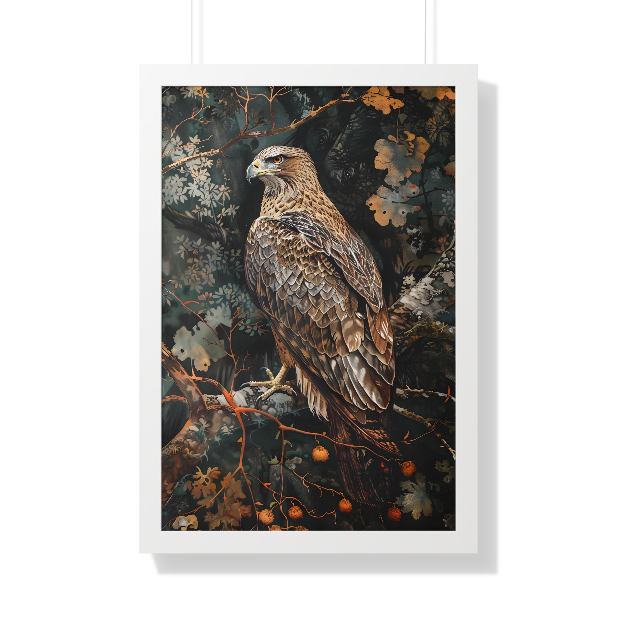 Framed Paper Print - Majestic Hawk in Autumn