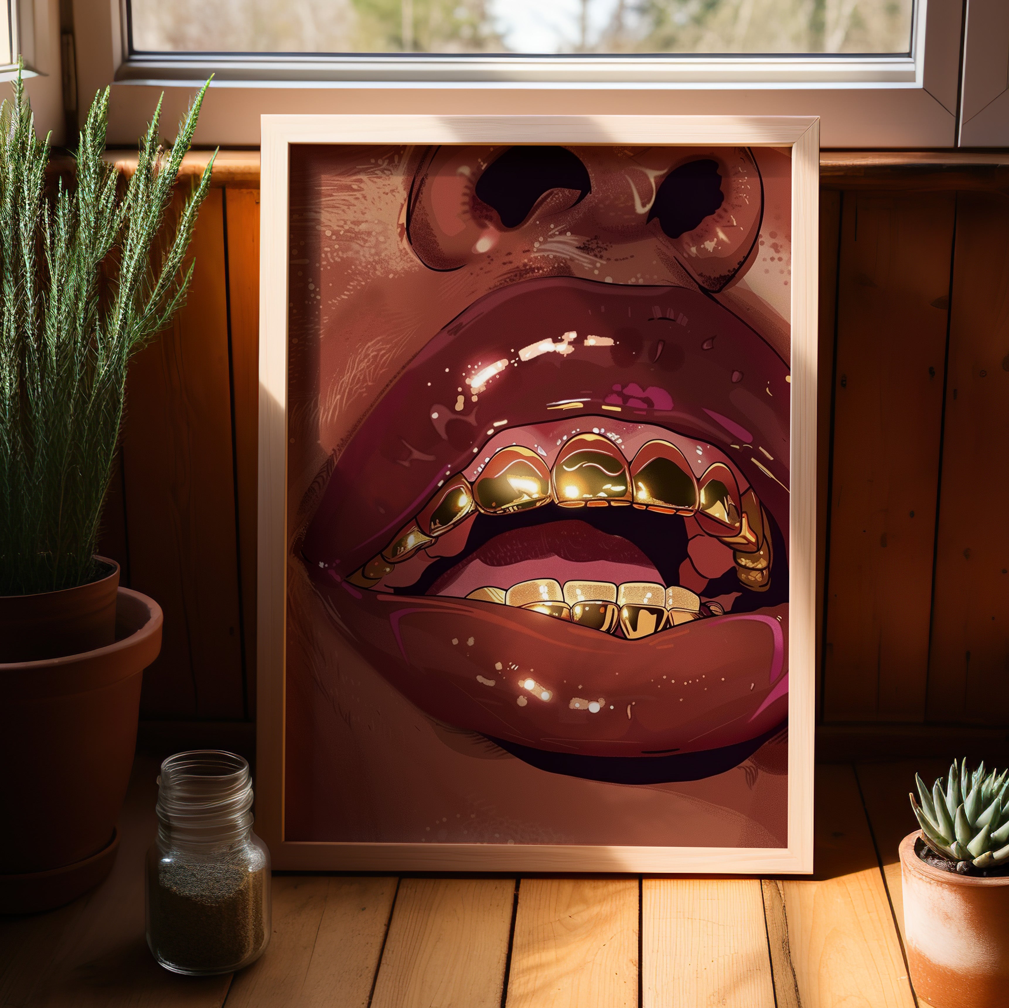 Gold Grills Glam Closeup