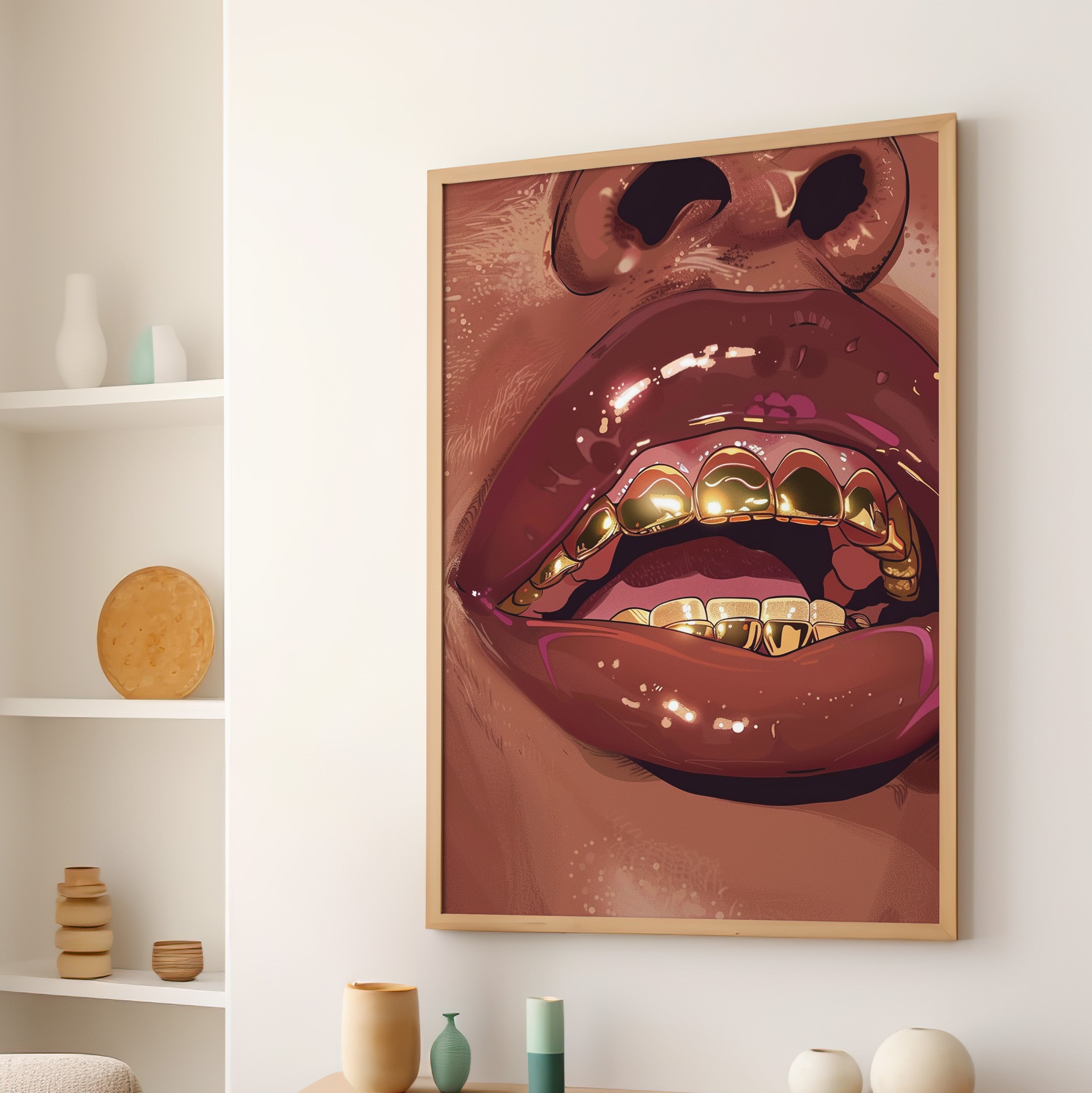 Gold Grills Glam Closeup