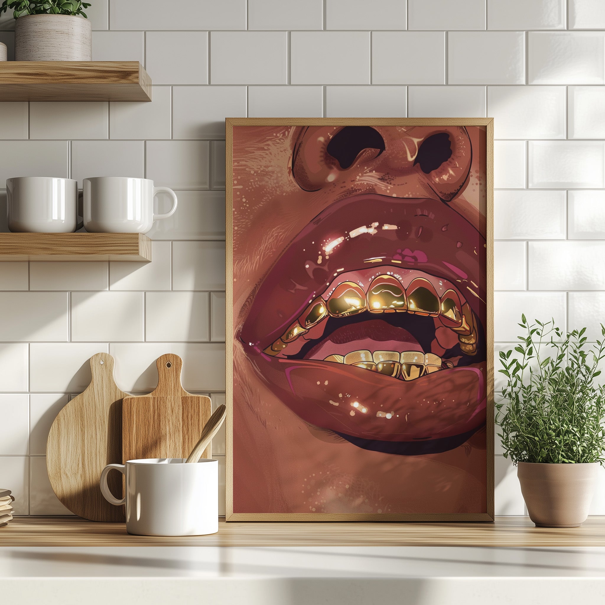 Gold Grills Glam Closeup