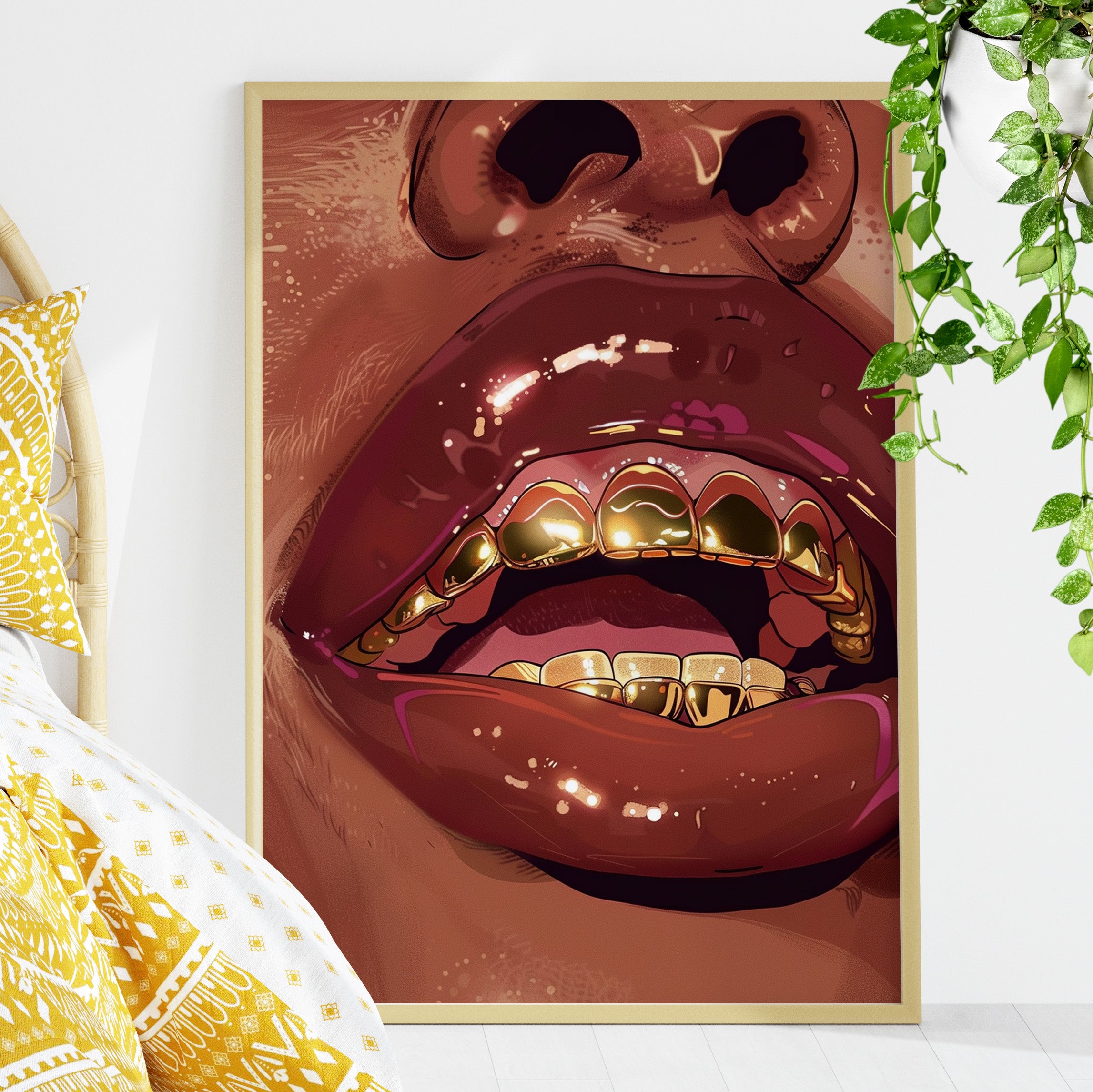 Gold Grills Glam Closeup