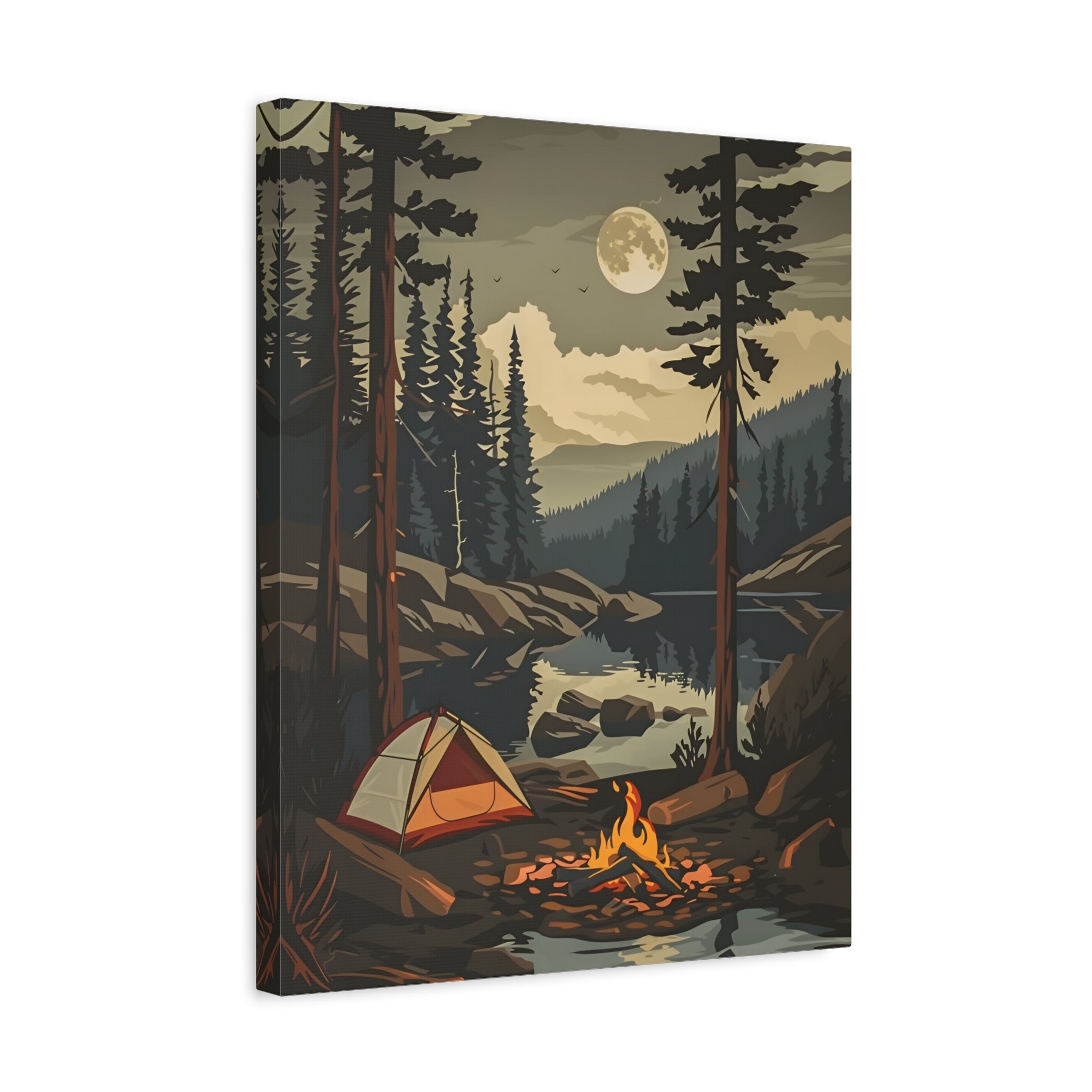 1.25" Matte Canvas - Moonlit Campfire Escape