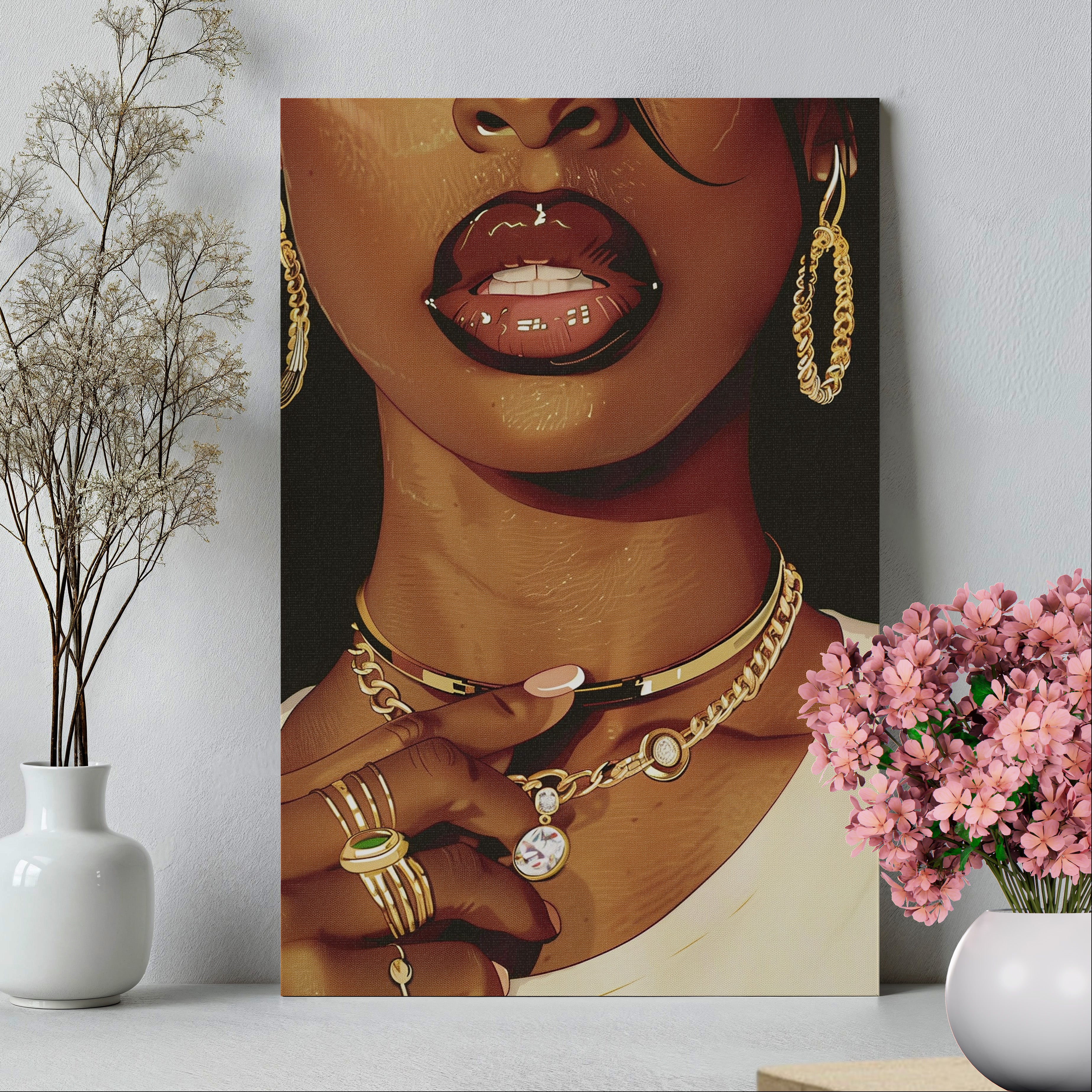 1.25" Matte Canvas - Golden Luxe Confidence Portrait