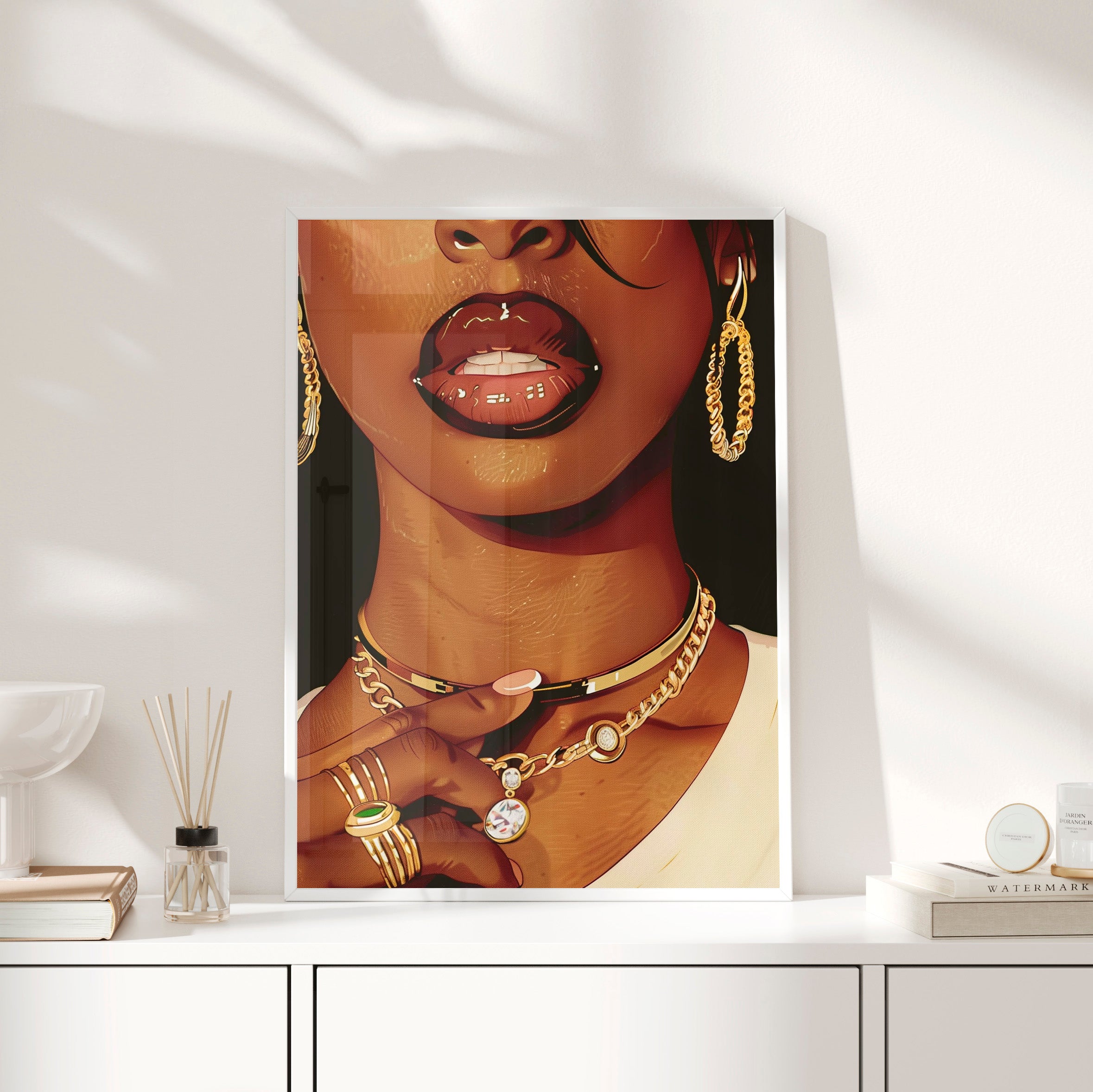 Framed Paper Print - Golden Luxe Confidence Portrait