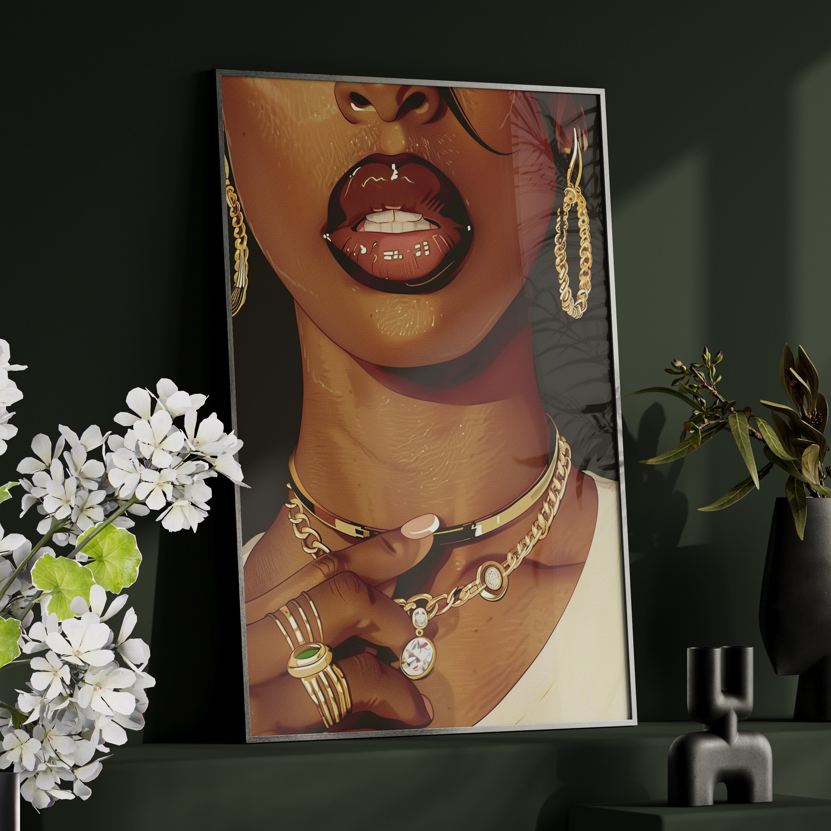 Framed Paper Print - Golden Luxe Confidence Portrait