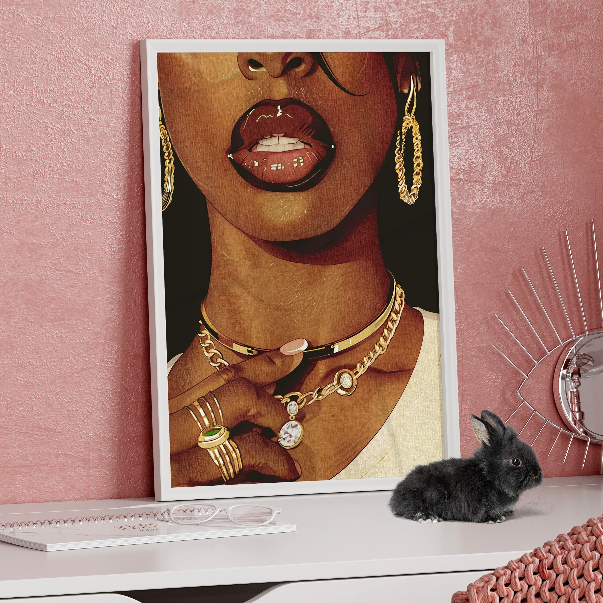 Framed Paper Print - Golden Luxe Confidence Portrait