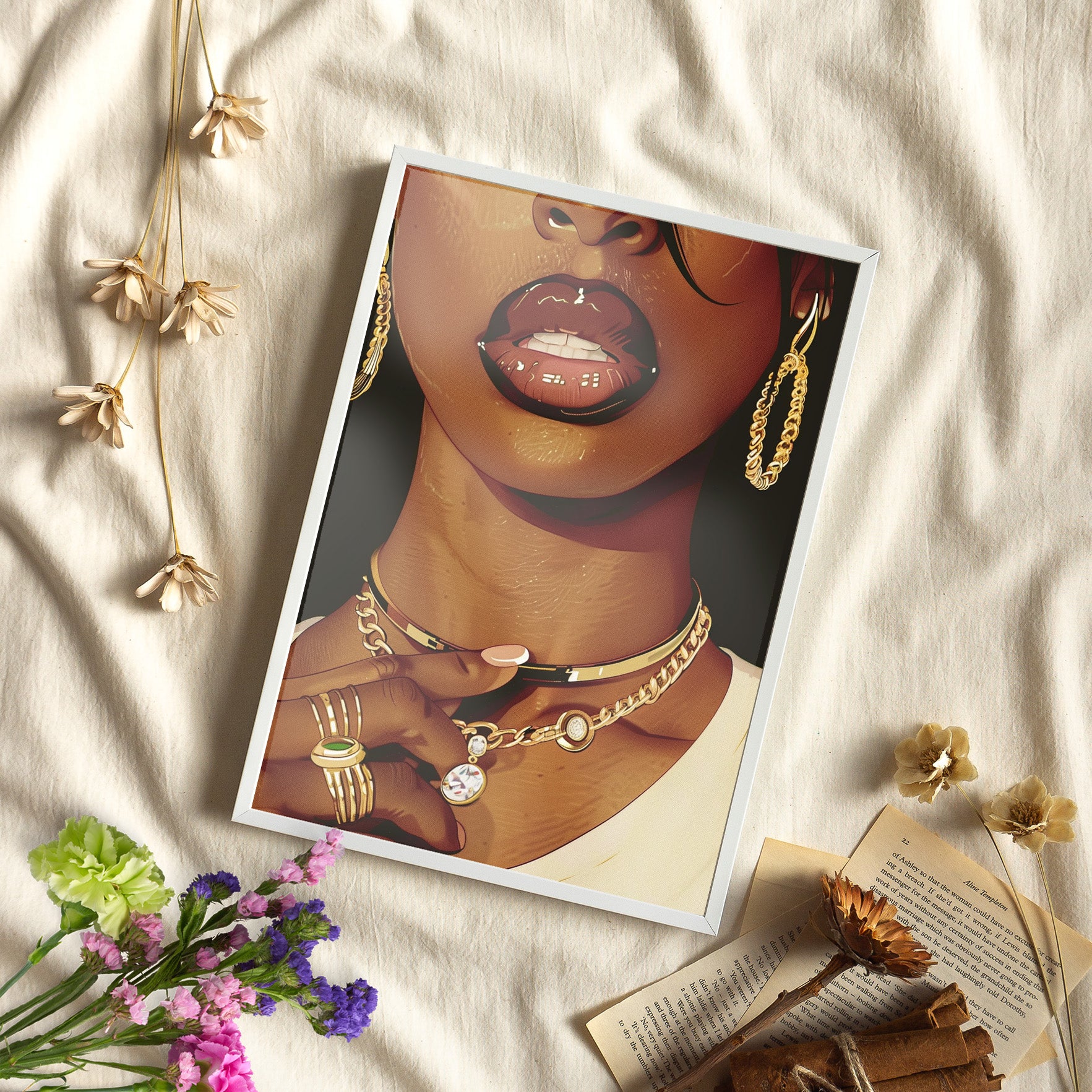 Framed Paper Print - Golden Luxe Confidence Portrait