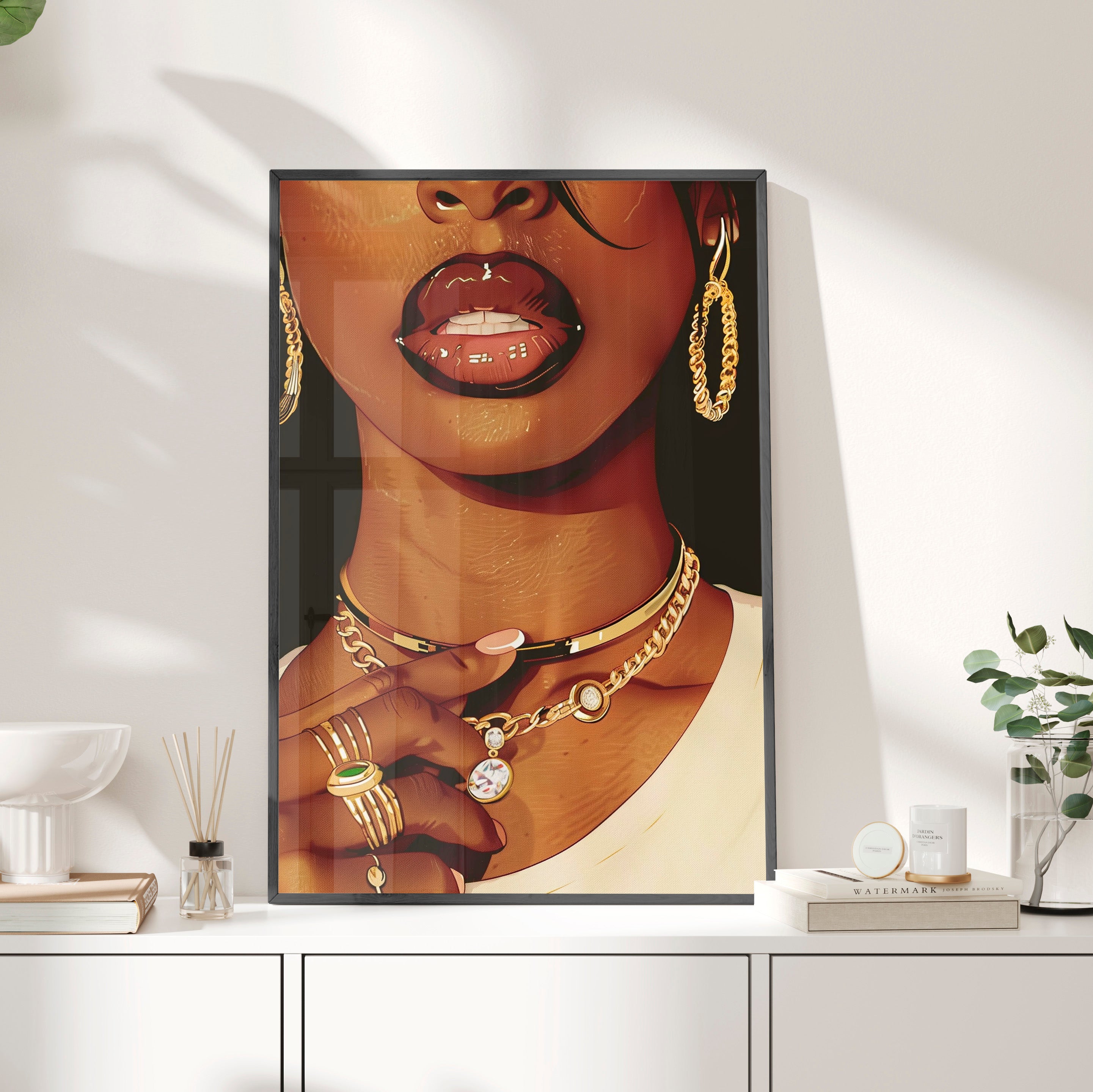 Framed Paper Print - Golden Luxe Confidence Portrait