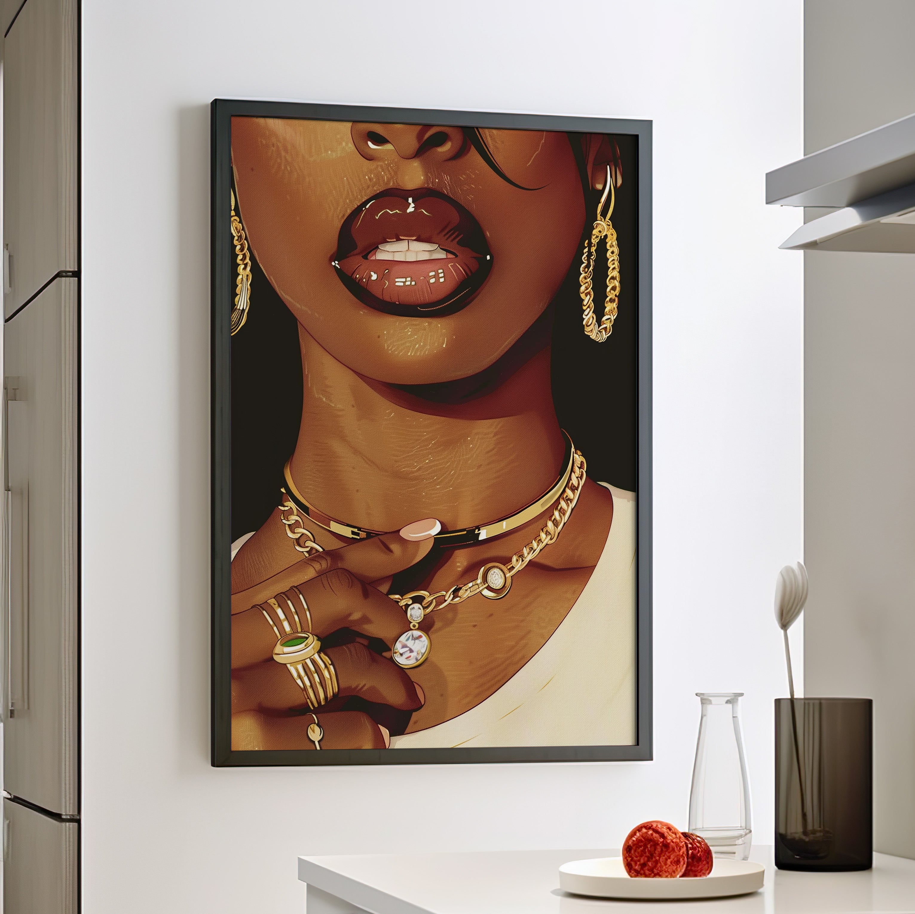 Framed Paper Print - Golden Luxe Confidence Portrait