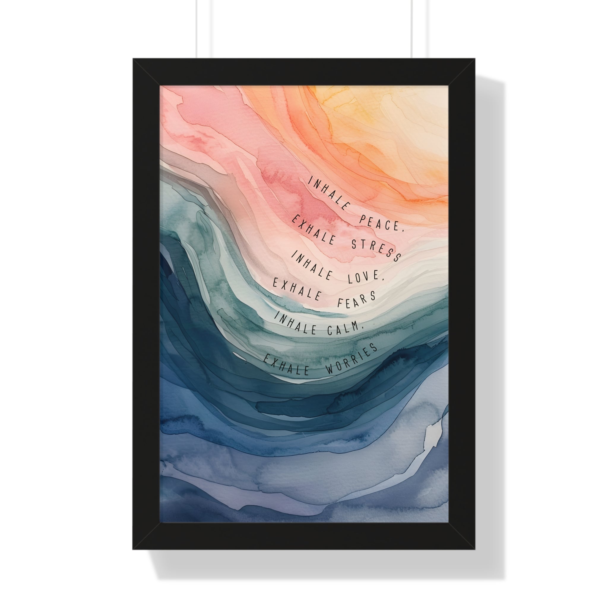Framed Paper Print - Inhale Exhale Watercolor Calm