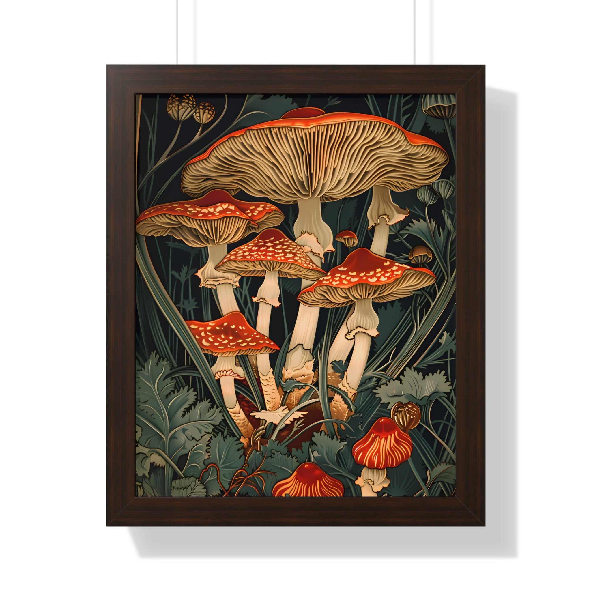 Framed Paper Print - Woodland Mushrooms Revival