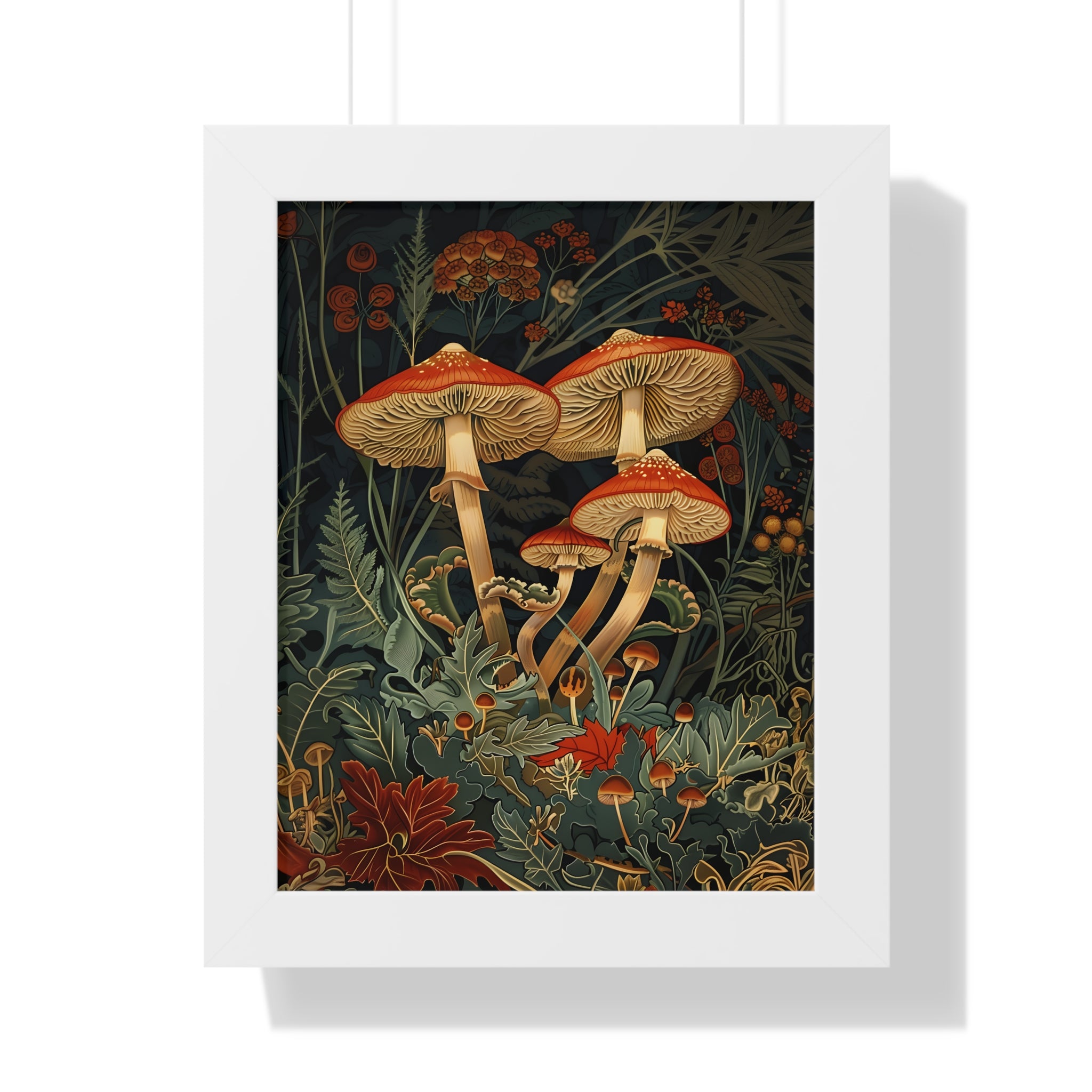 Framed Paper Print - Elegant Mushroom Reverie