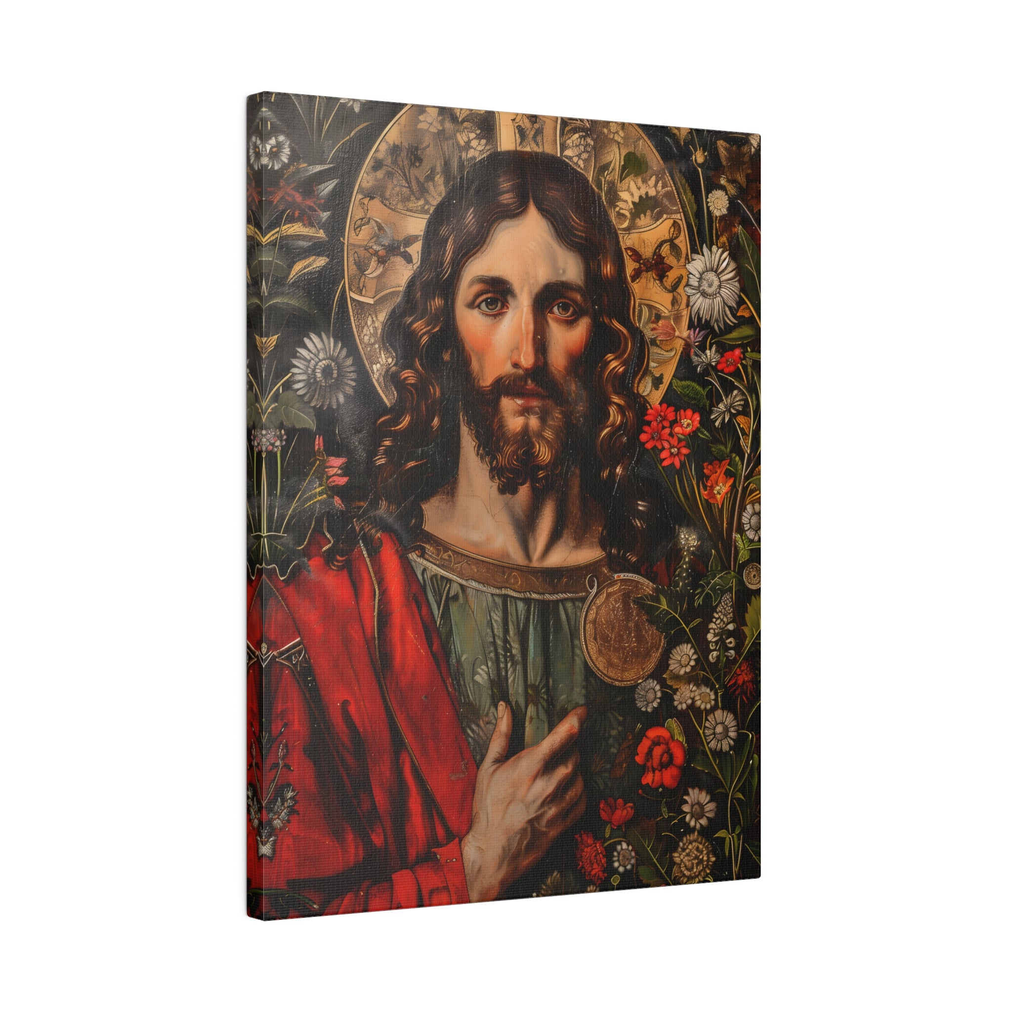 .75" Matte Canvas - Sacred Floral Savior