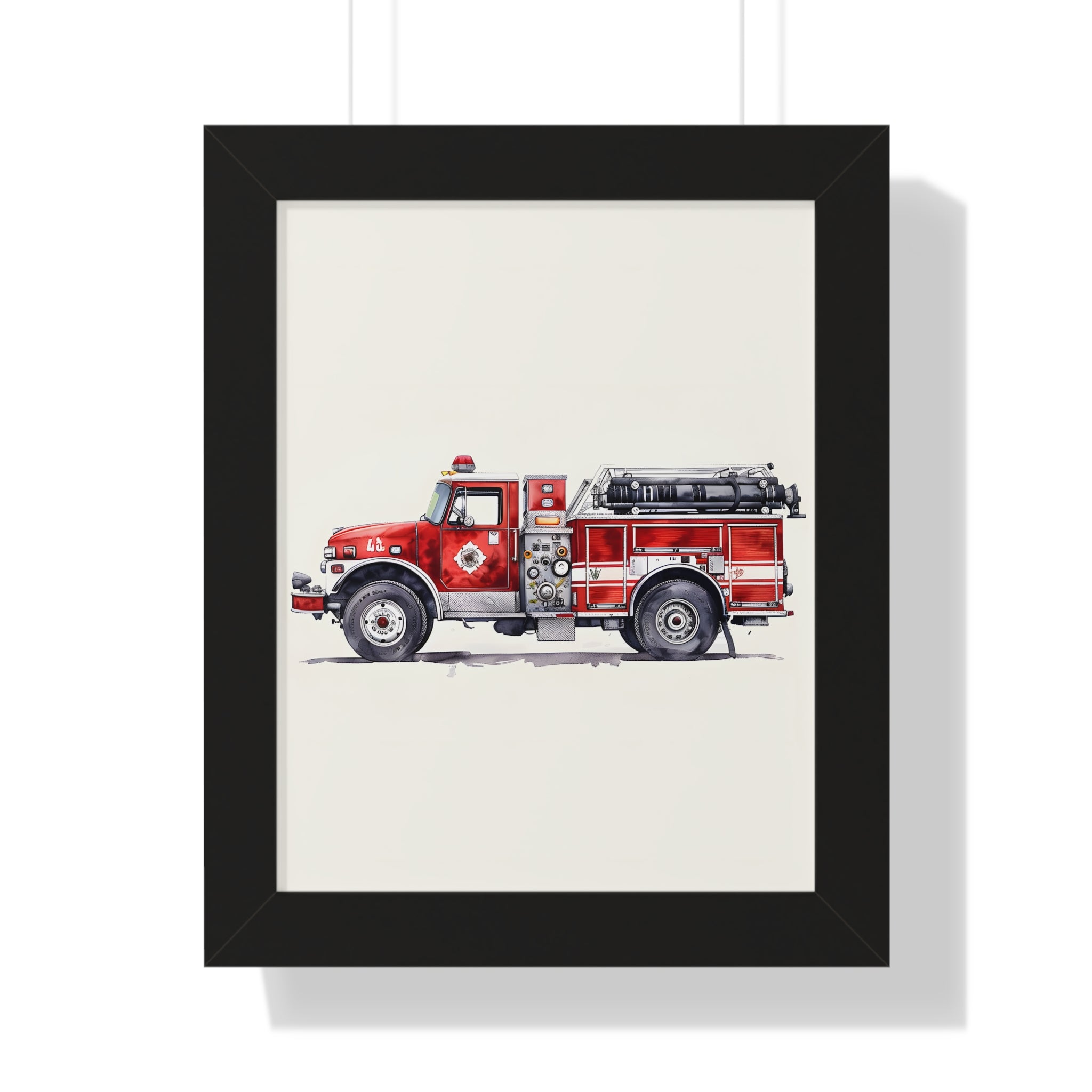Framed Paper Print - Classic Pumper Firetruck