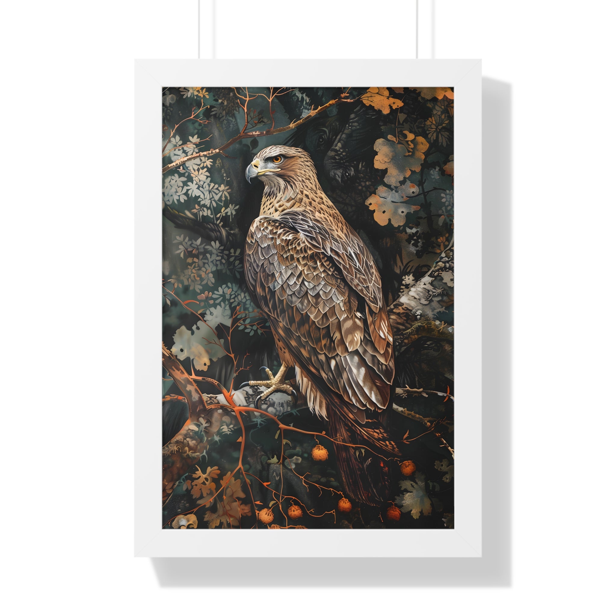 Framed Paper Print - Majestic Hawk in Autumn