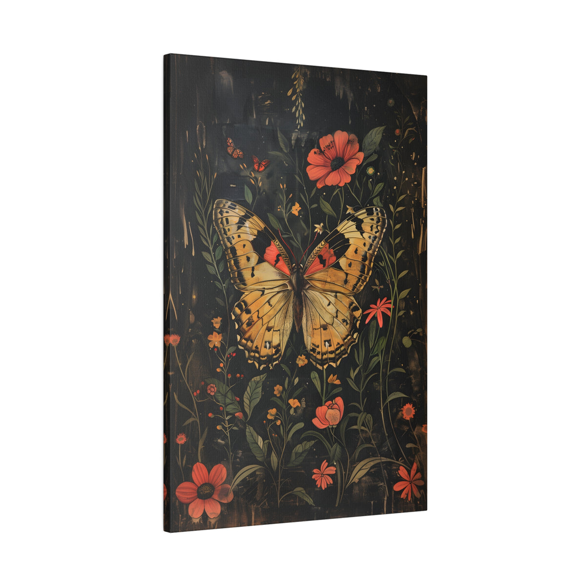 .75" Matte Canvas - Nocturnal Butterfly Garden