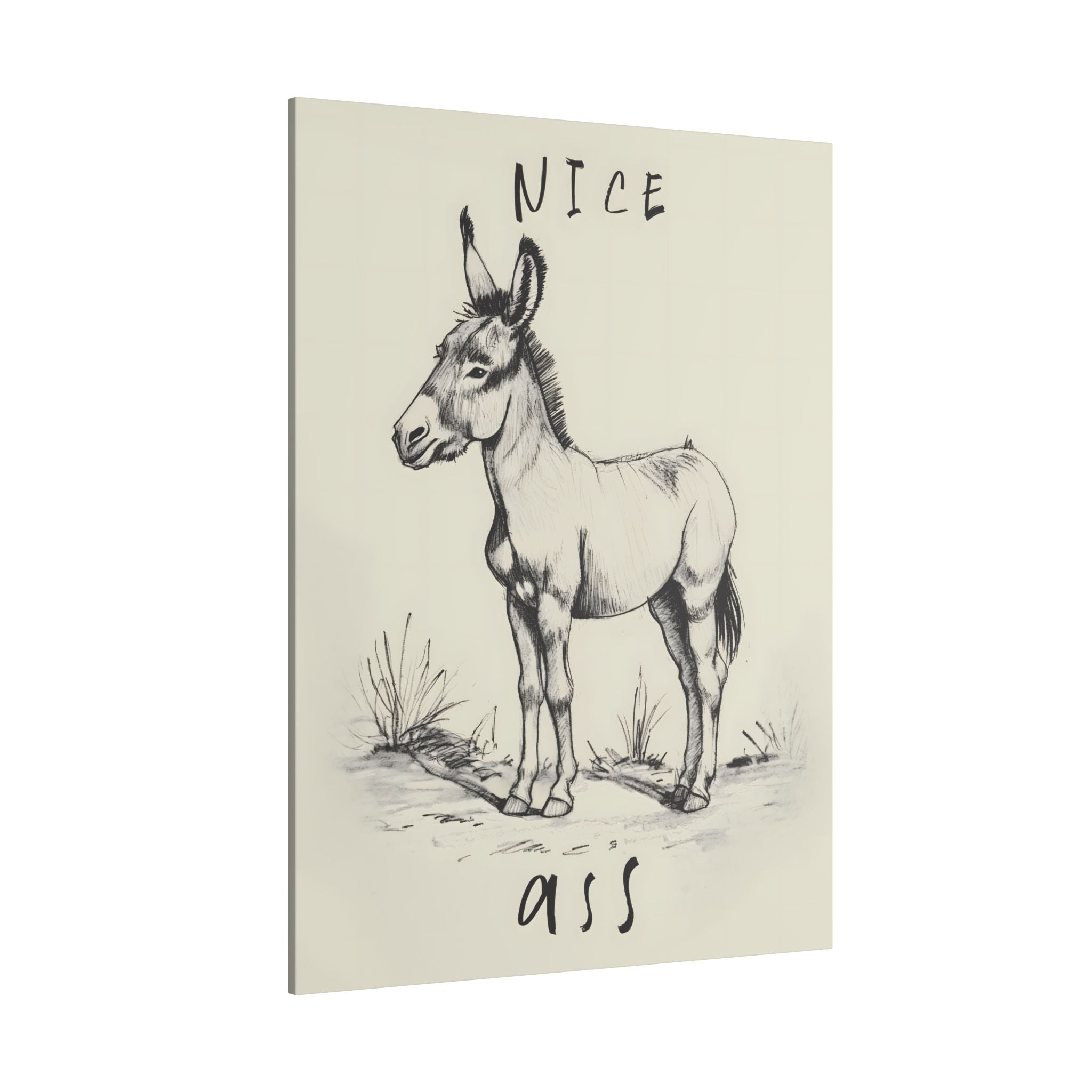 .75" Matte Canvas - Donkey Line Art Humor