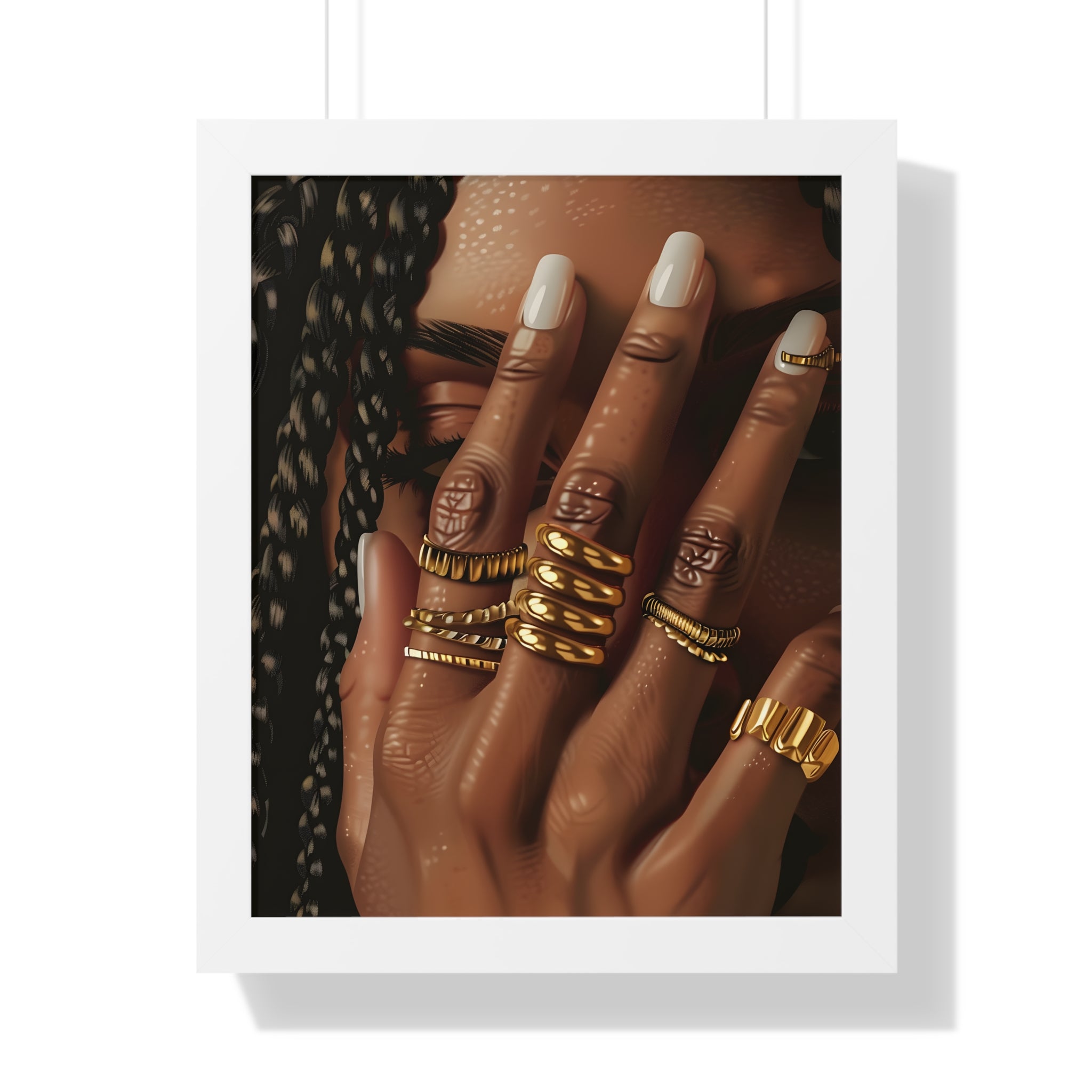 Framed Paper Print - Braided Golden Ring Beauty
