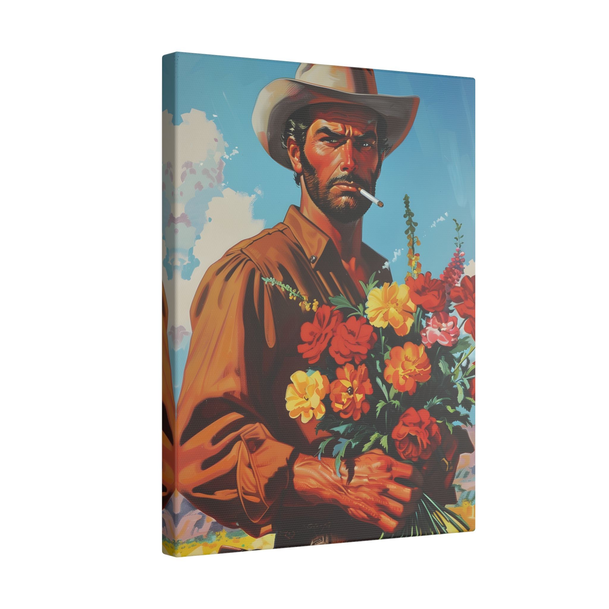 .75" Matte Canvas - Rugged Blooms Cowboy