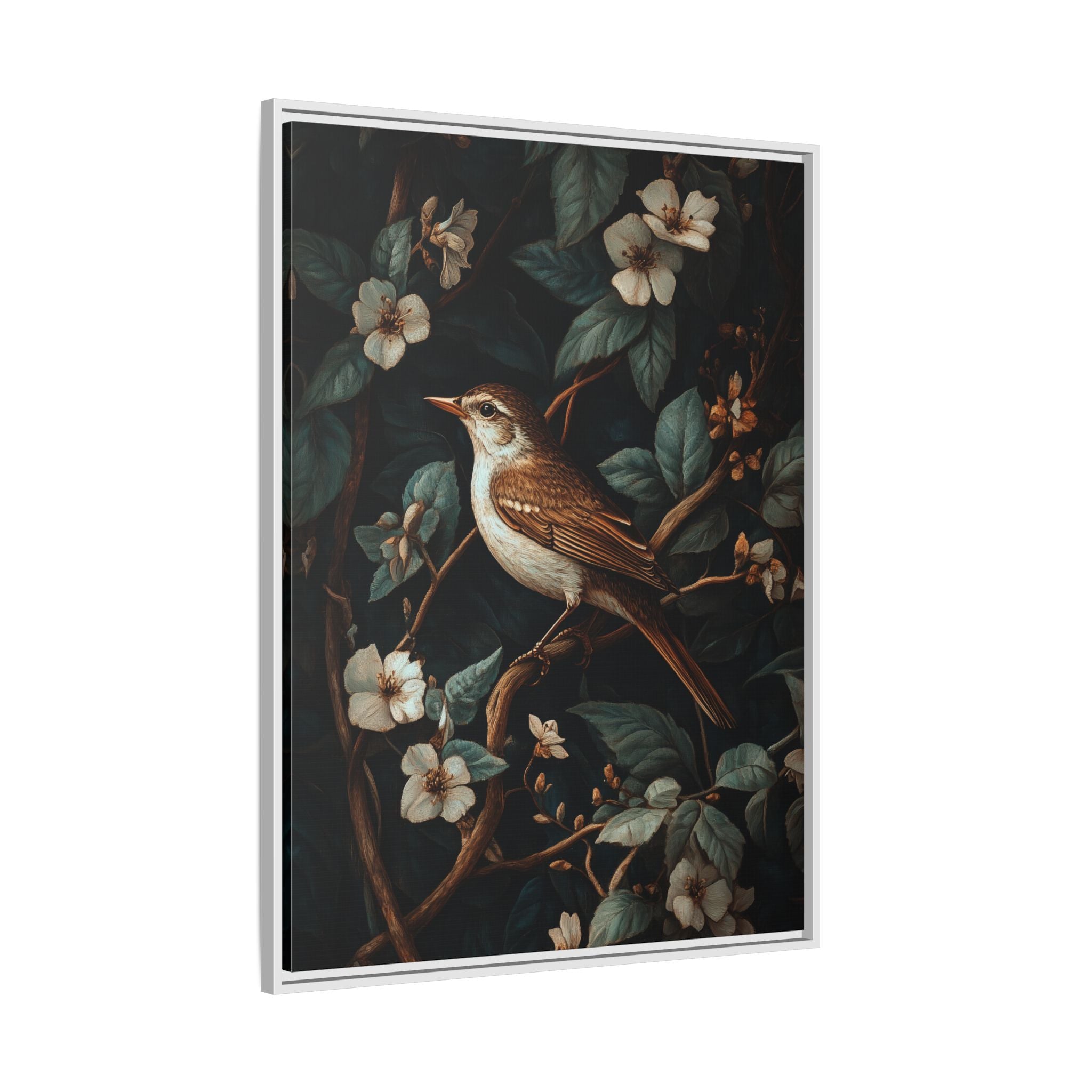 Framed Canvas - Serenade Among Blossoms