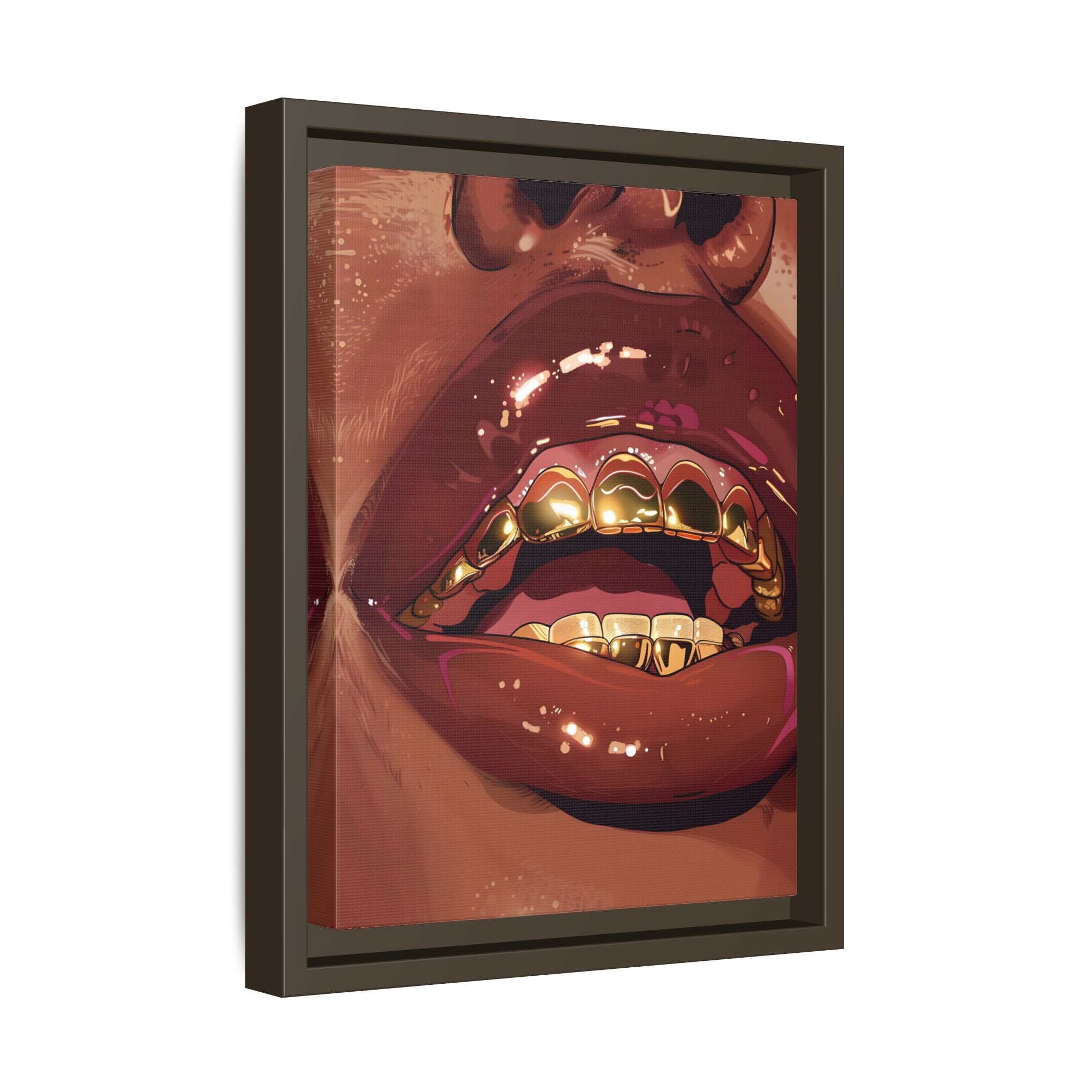 Framed Canvas - Gold Grills Glam Closeup