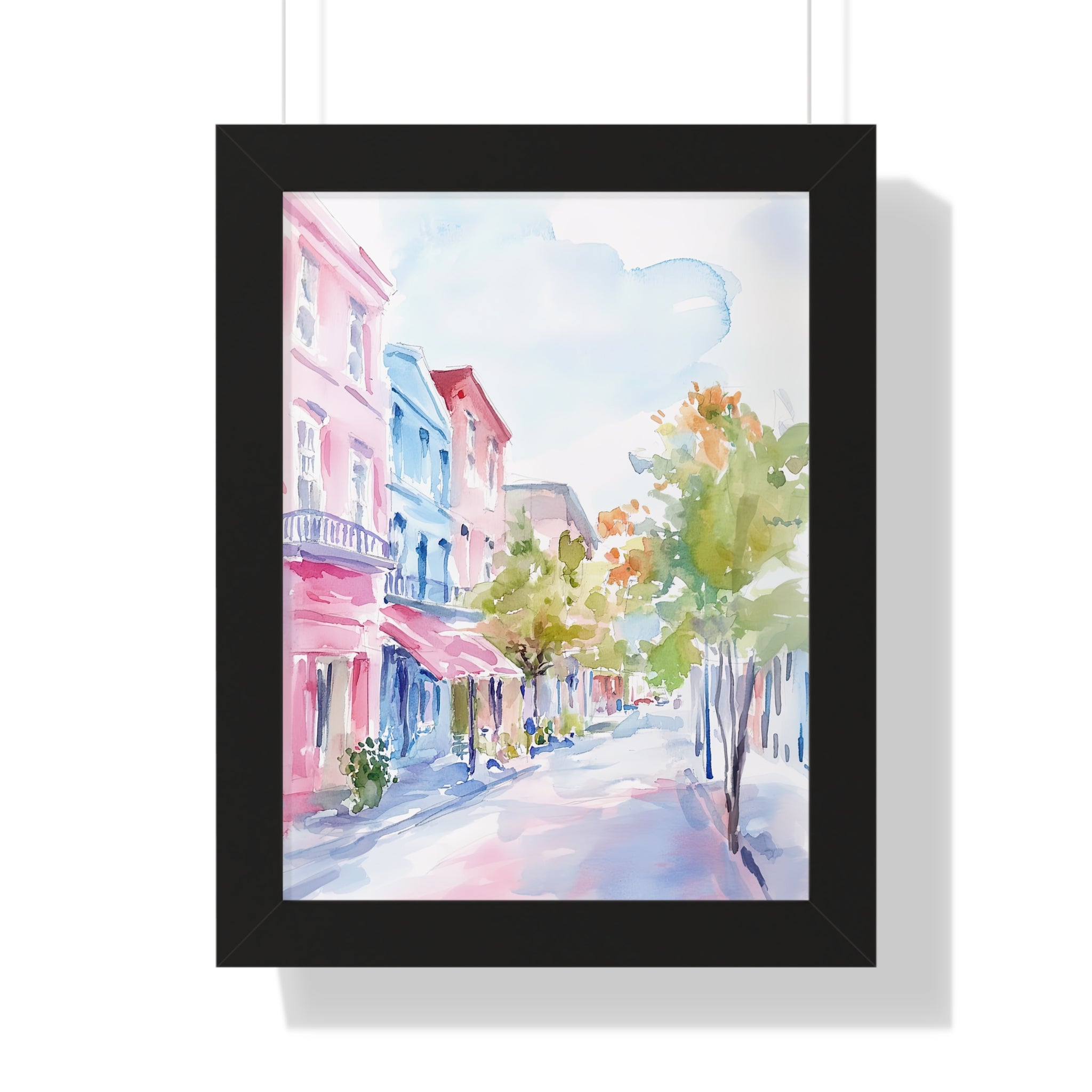 Framed Paper Print - Pastel Charleston Street Scene