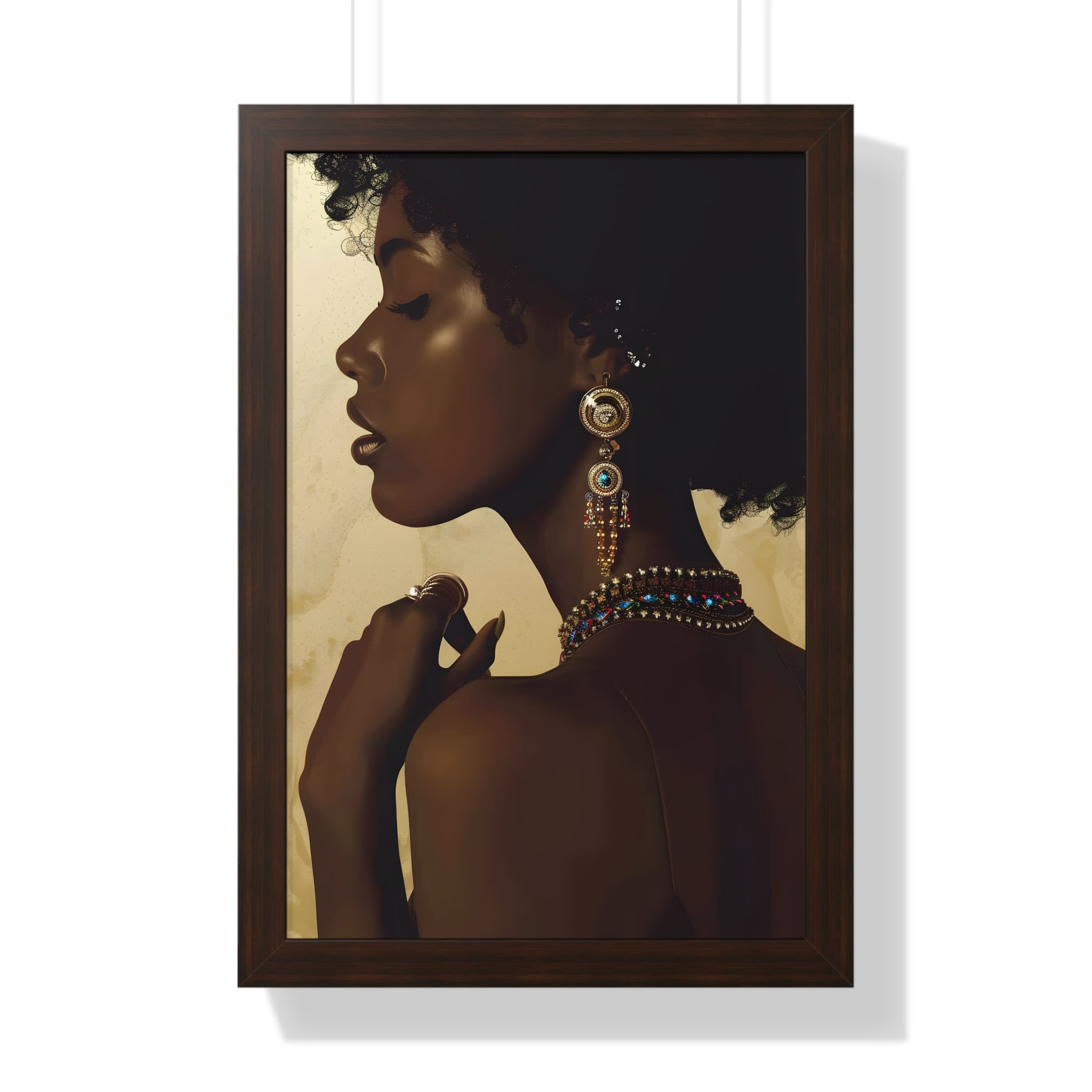 Framed Paper Print - Regal Jewel Toned Muse