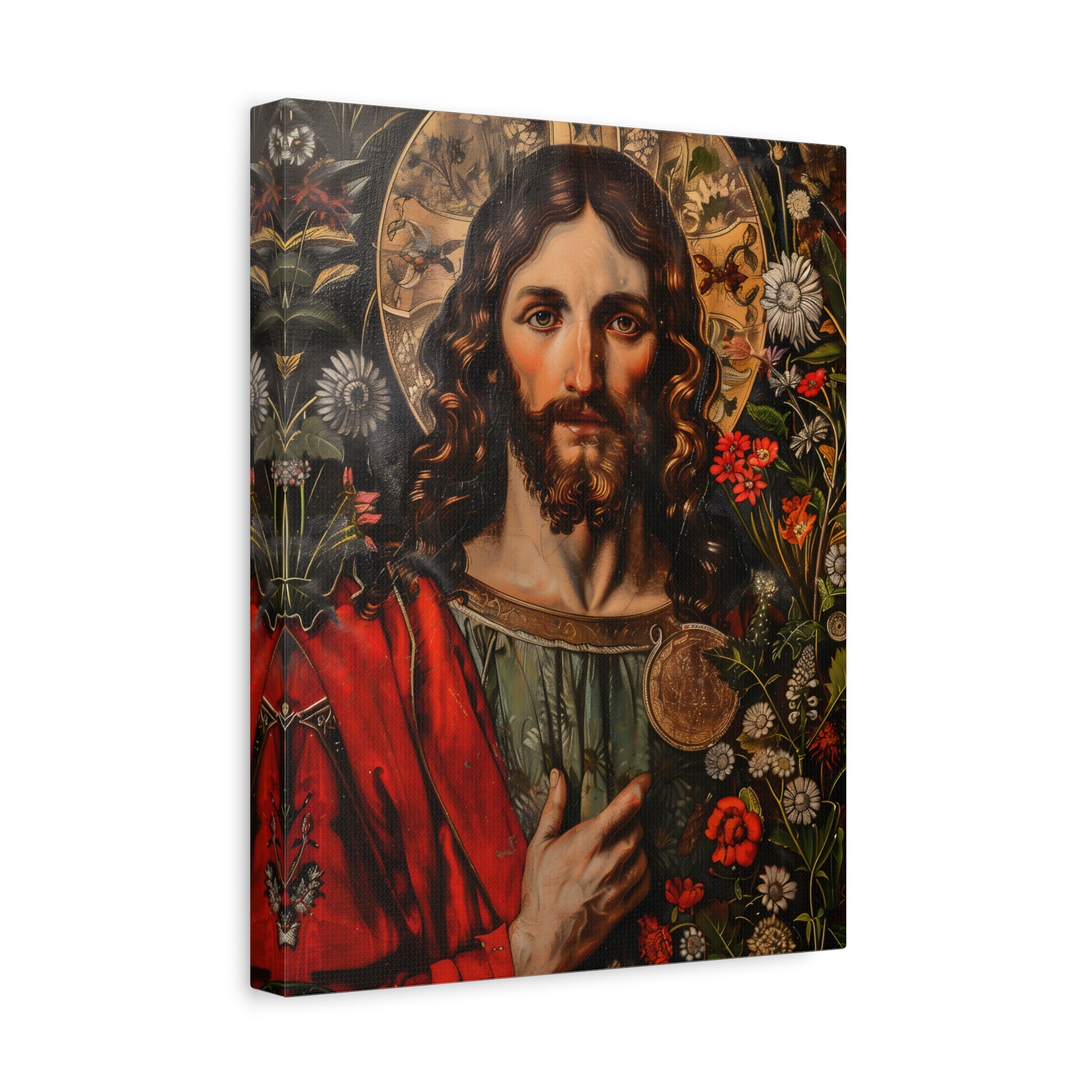 1.25" Matte Canvas - Sacred Floral Savior