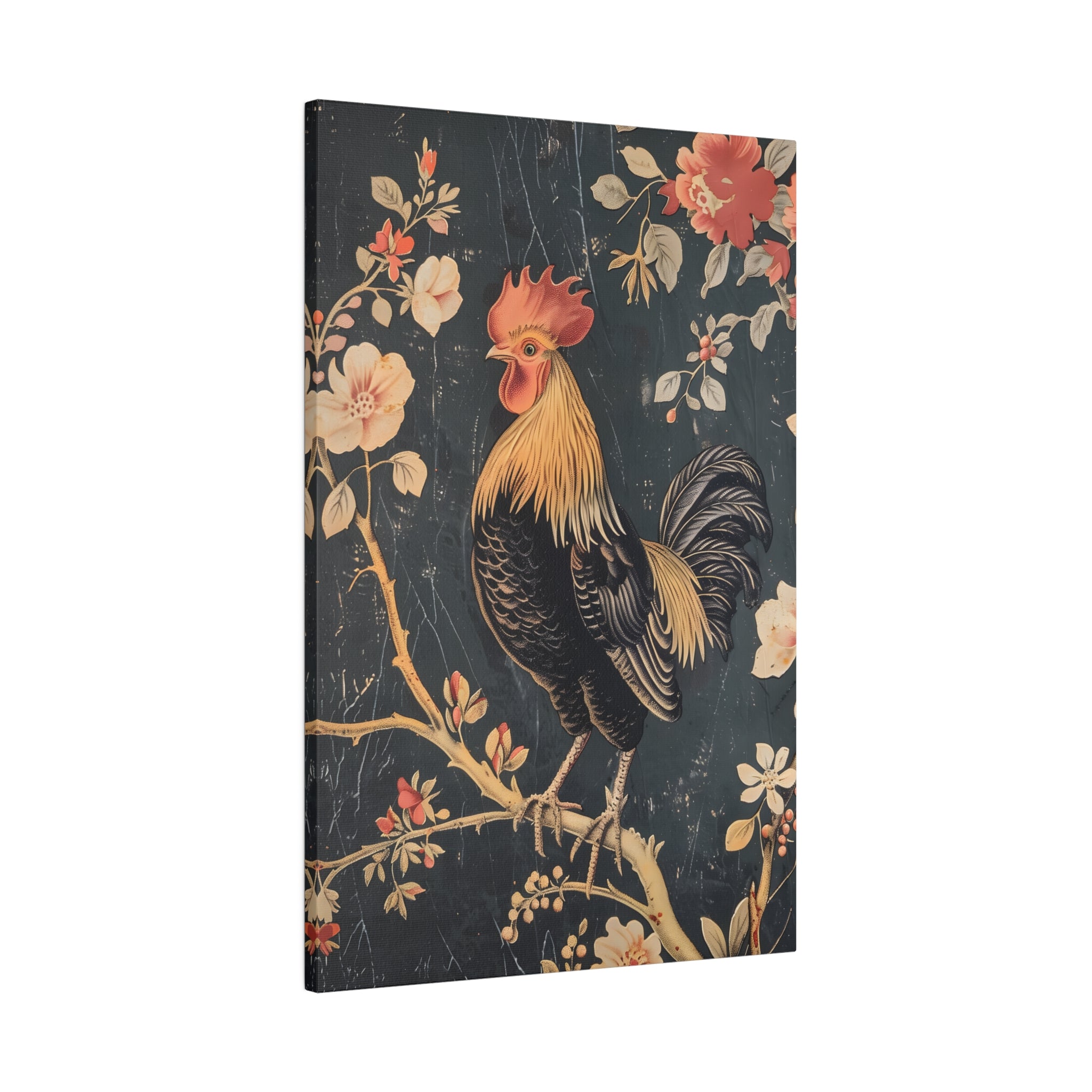 .75" Matte Canvas - Blooming Rooster Glory
