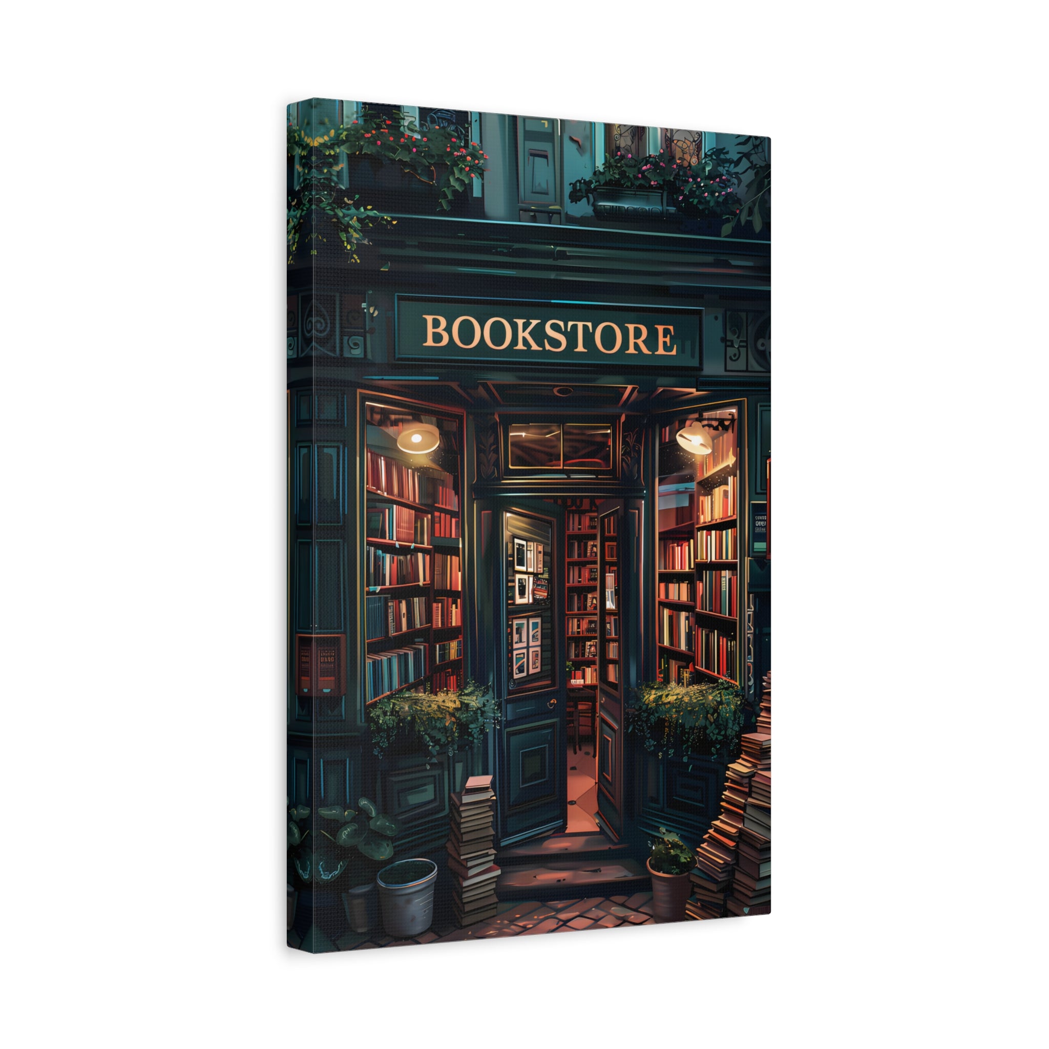 1.25" Matte Canvas - Midnight Bookstore Glow