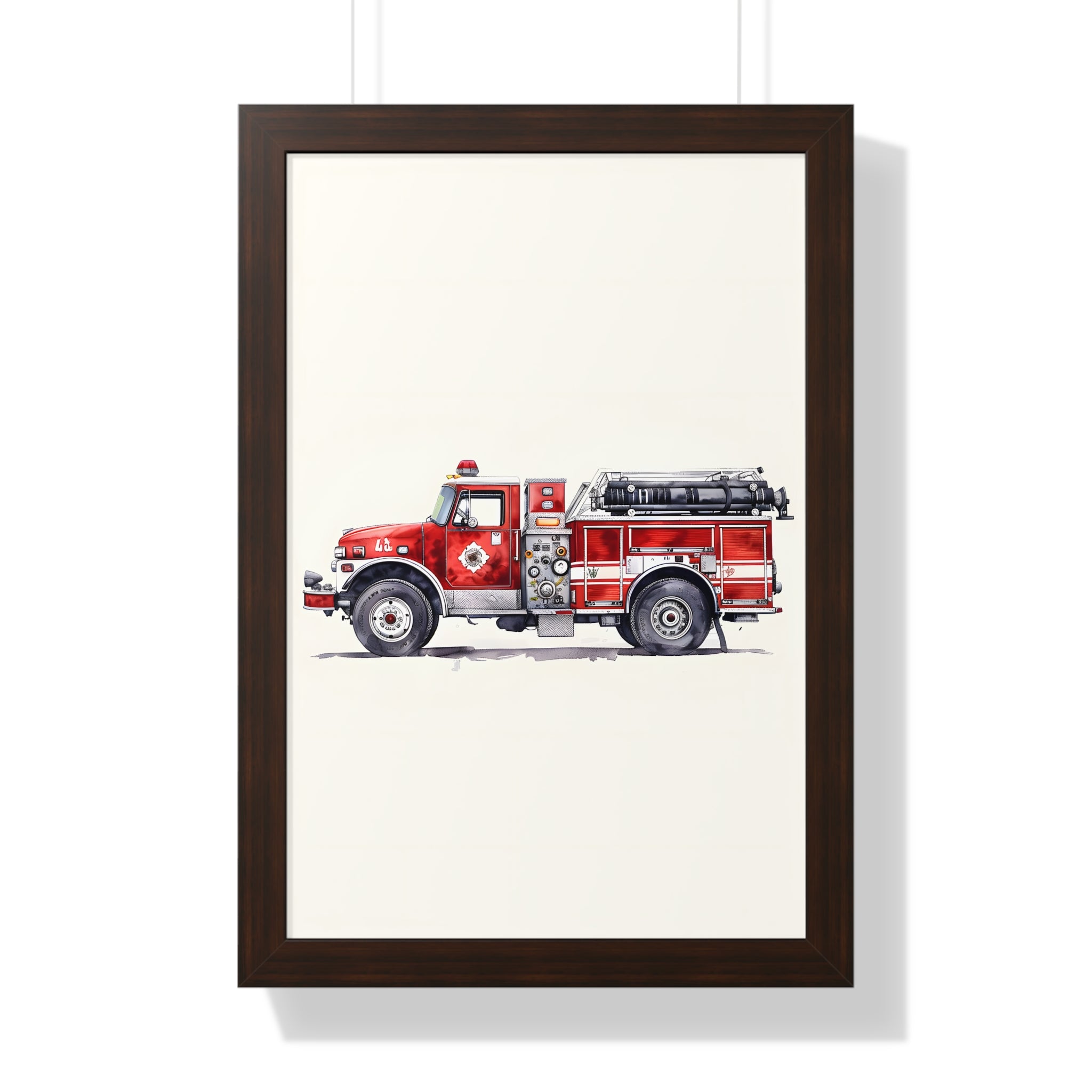 Framed Paper Print - Classic Pumper Firetruck