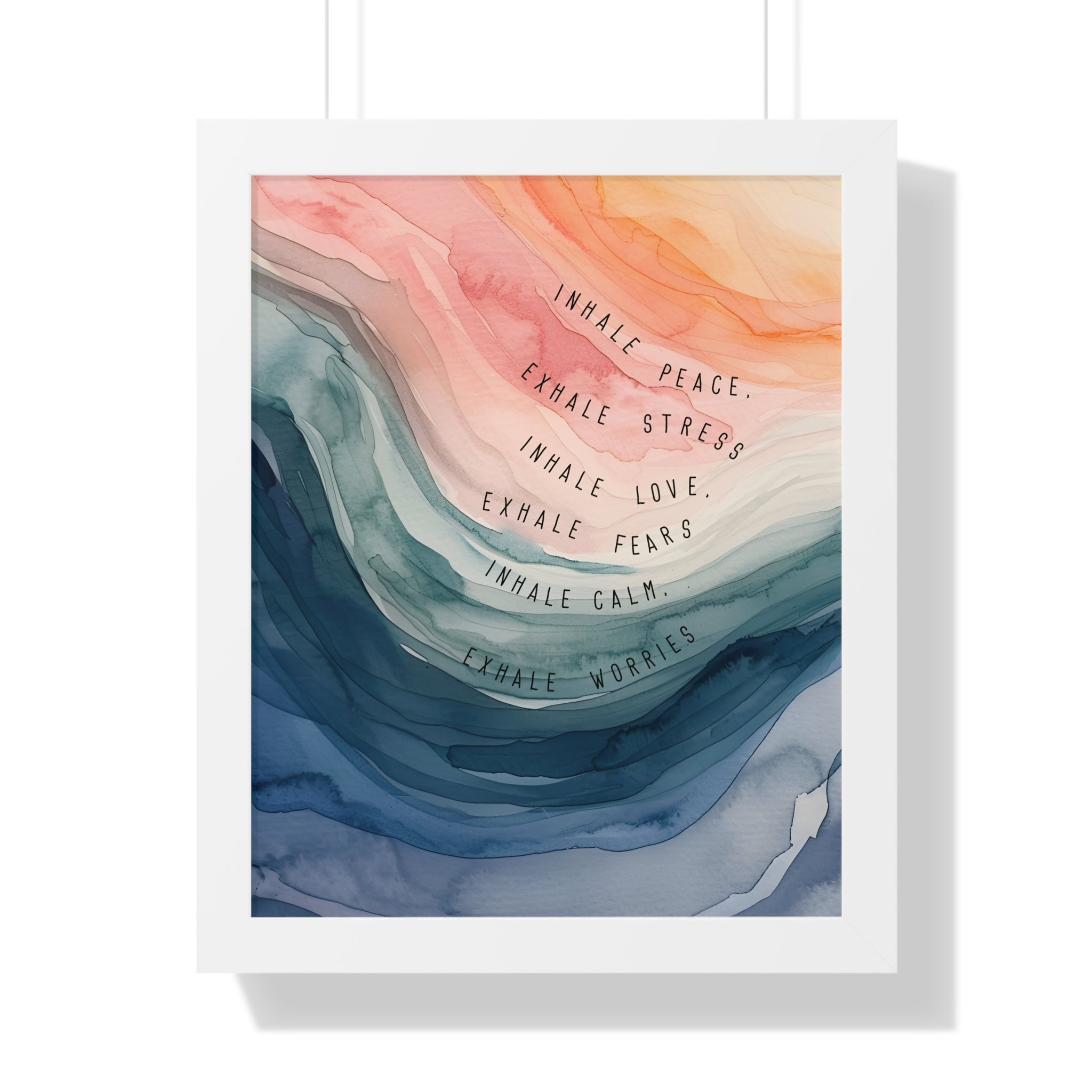 Framed Paper Print - Inhale Exhale Watercolor Calm
