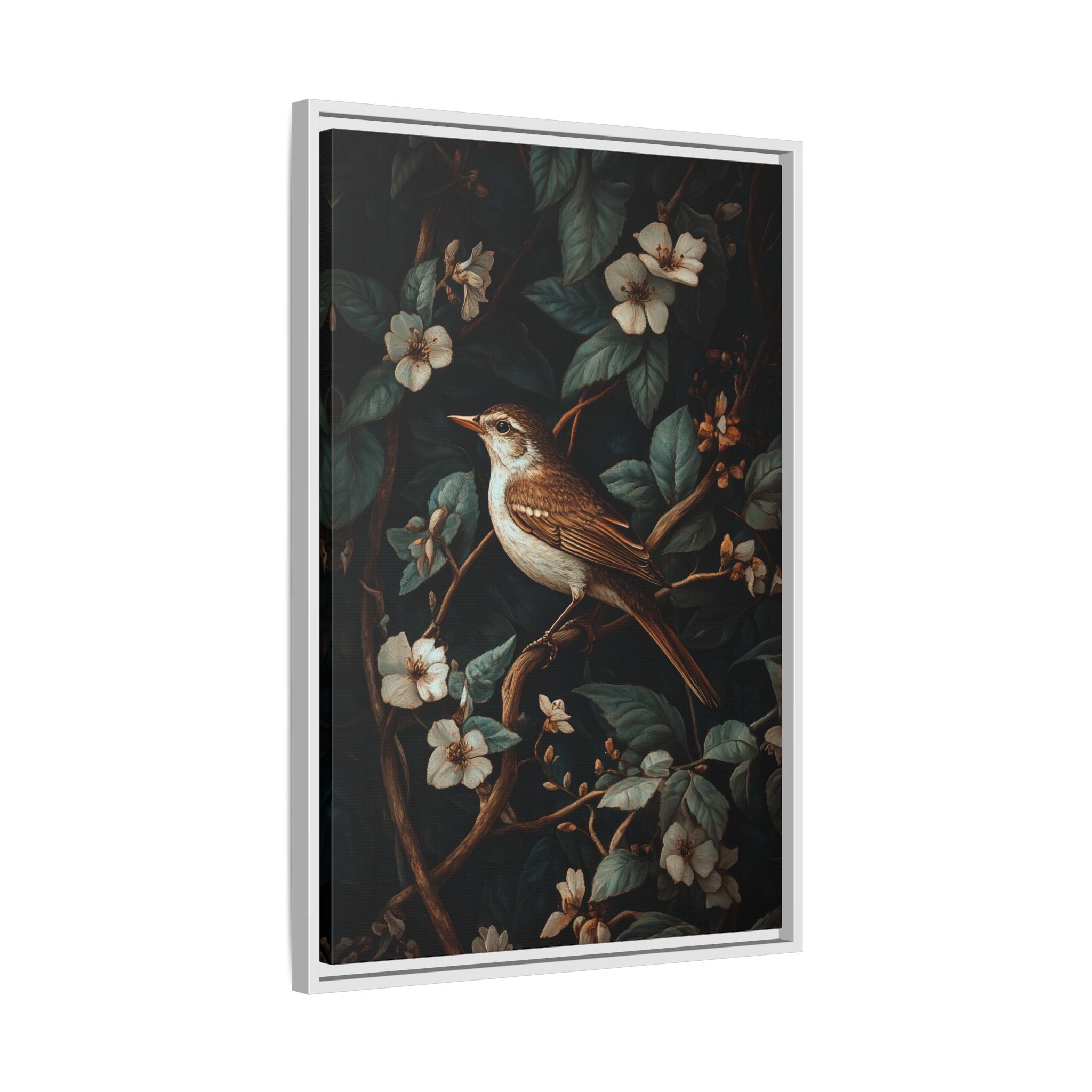 Framed Canvas - Serenade Among Blossoms