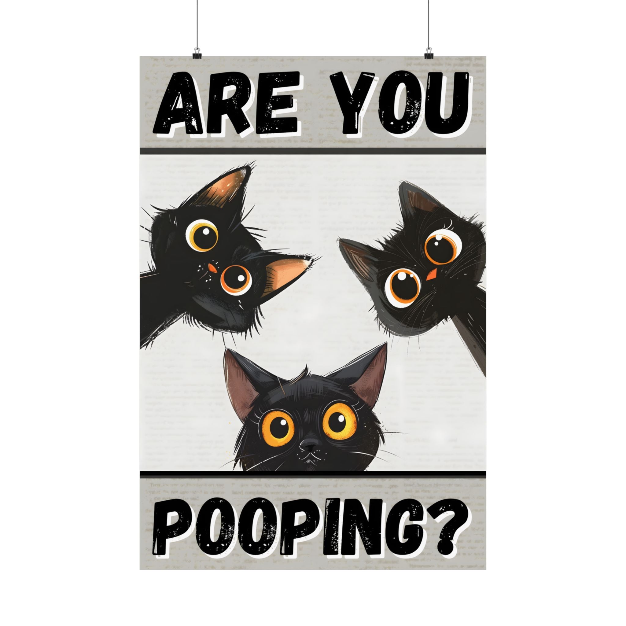 Peeking Cats Toilet Humor