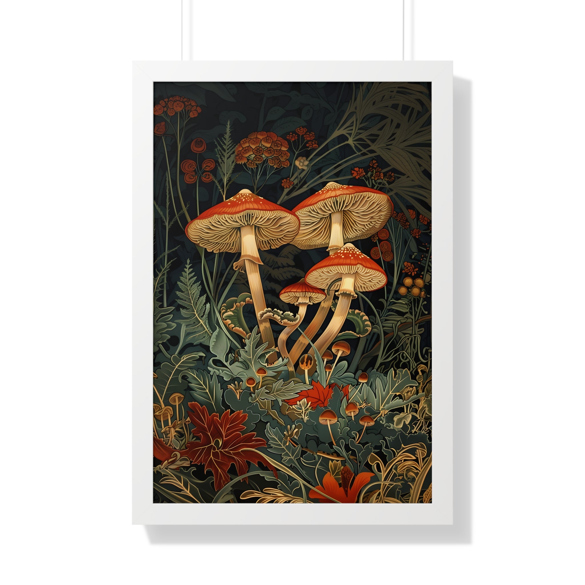 Framed Paper Print - Elegant Mushroom Reverie