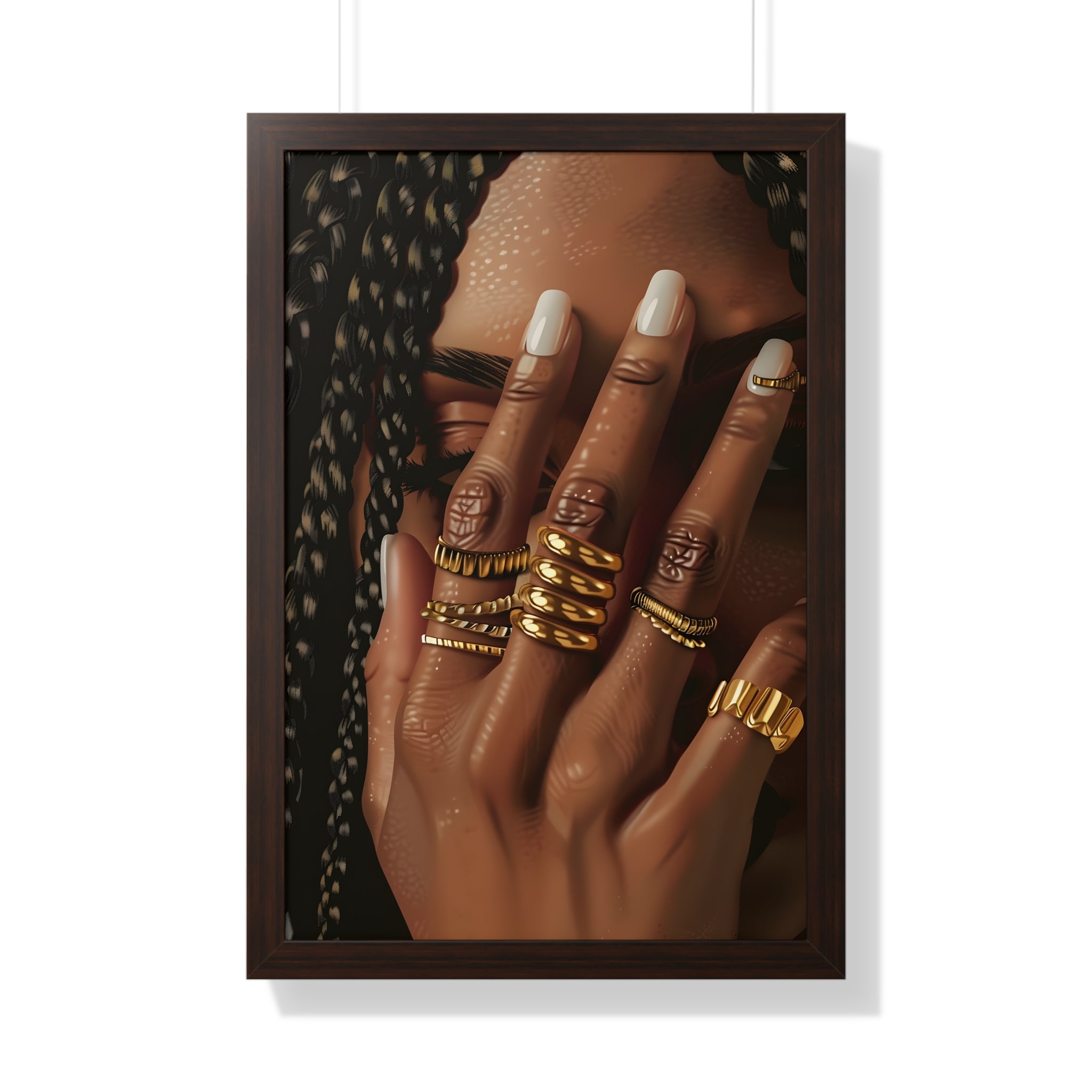 Framed Paper Print - Braided Golden Ring Beauty