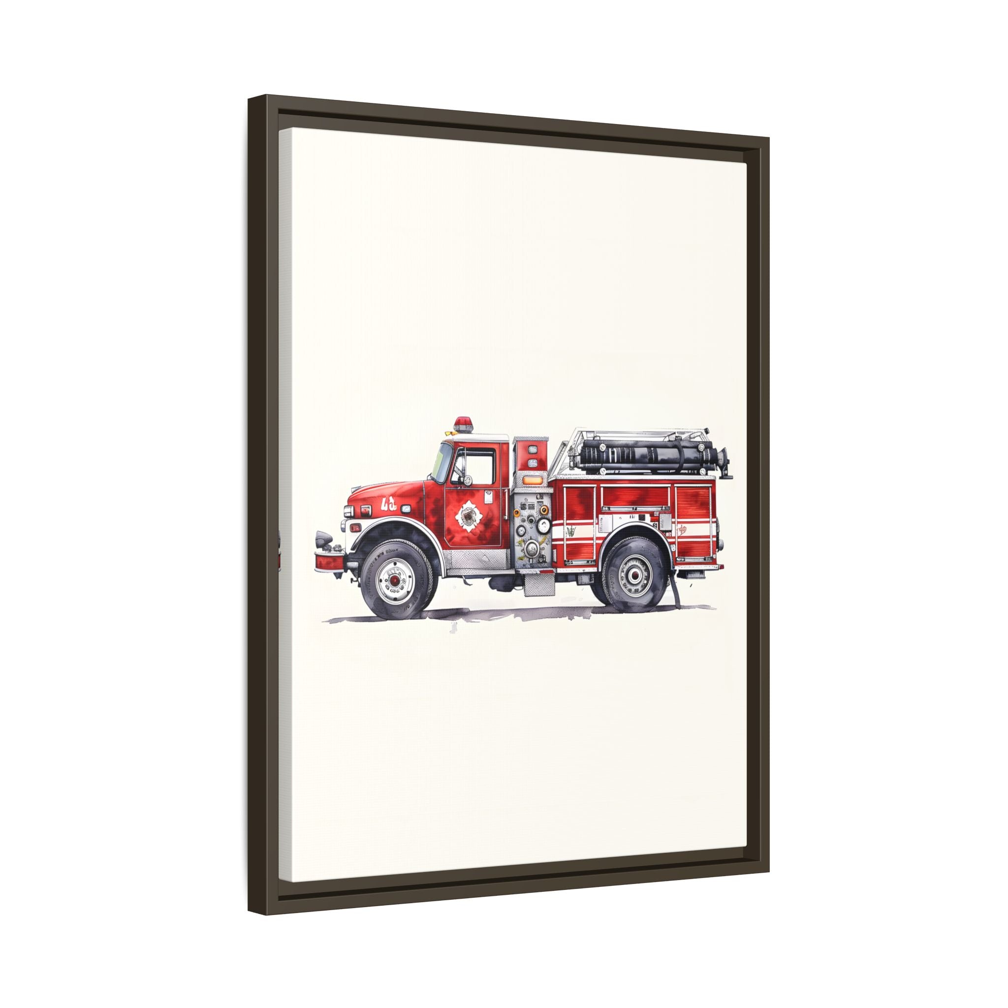 Framed Canvas - Classic Pumper Firetruck