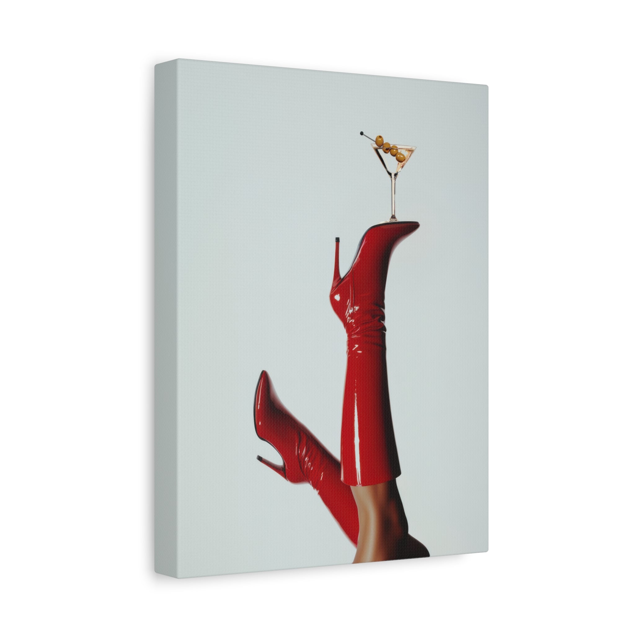 1.25" Matte Canvas - Cocktails & Red Stilettos