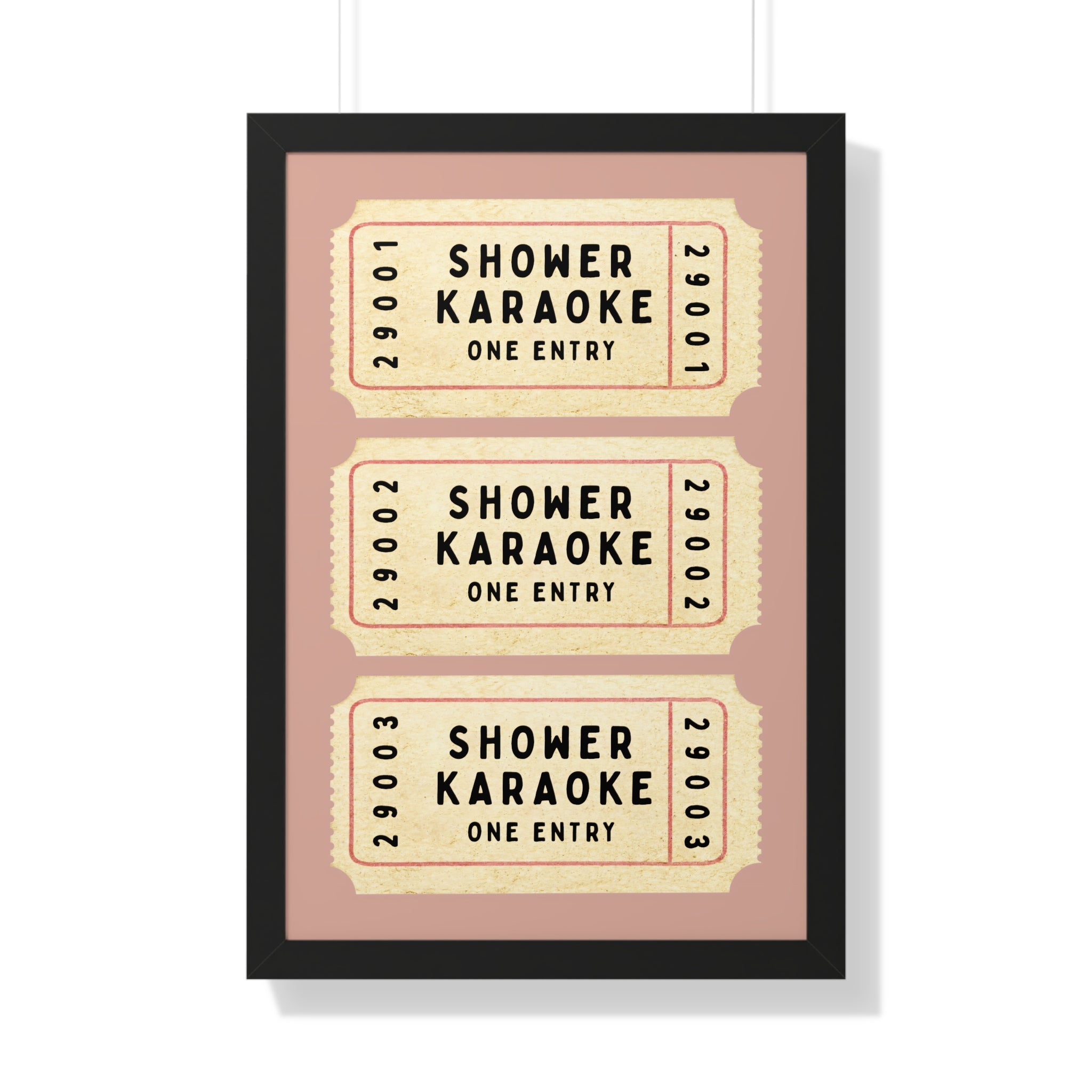 Framed Paper Print - Shower Karaoke Admit Ticket