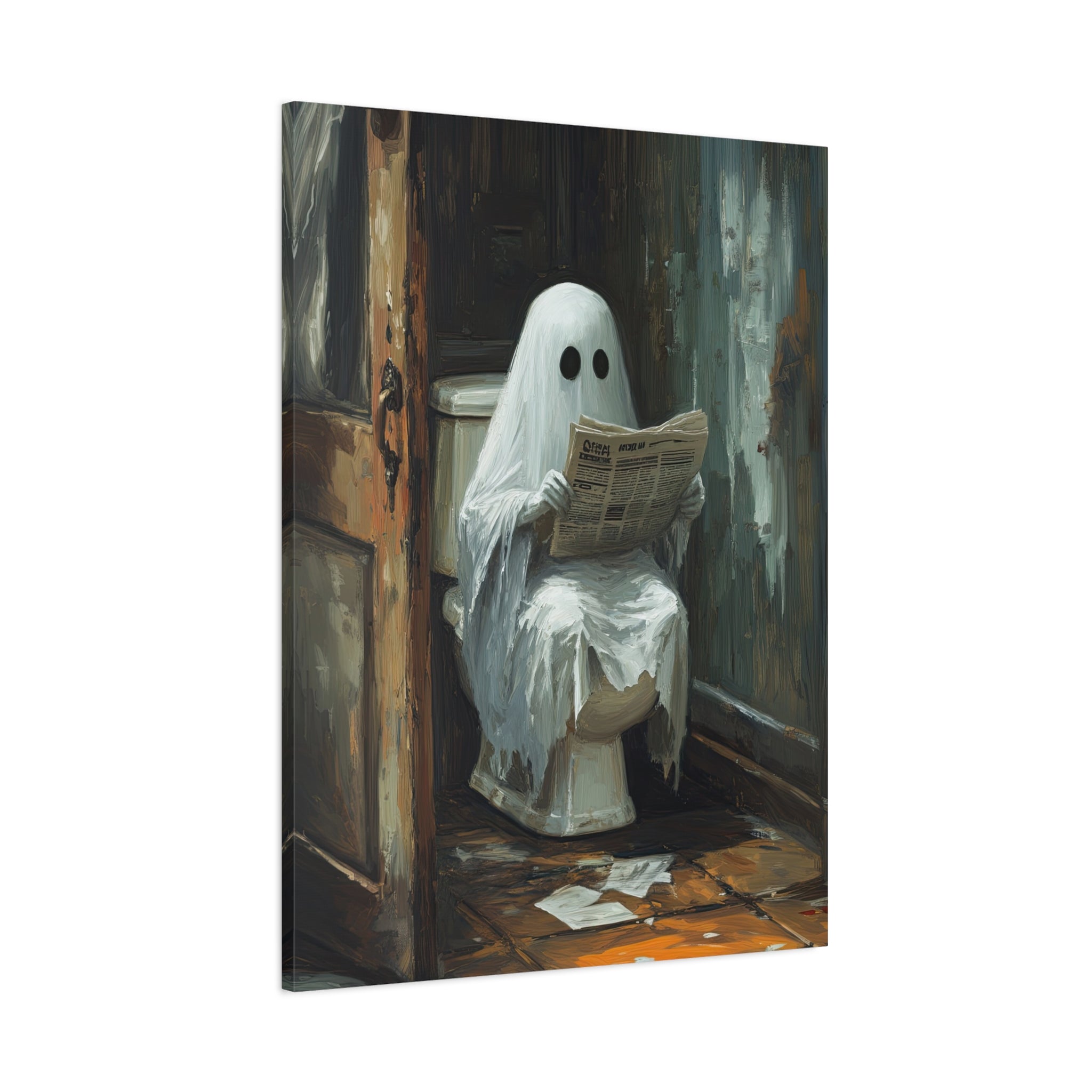 1.25" Matte Canvas - Ghostly Bathroom Break