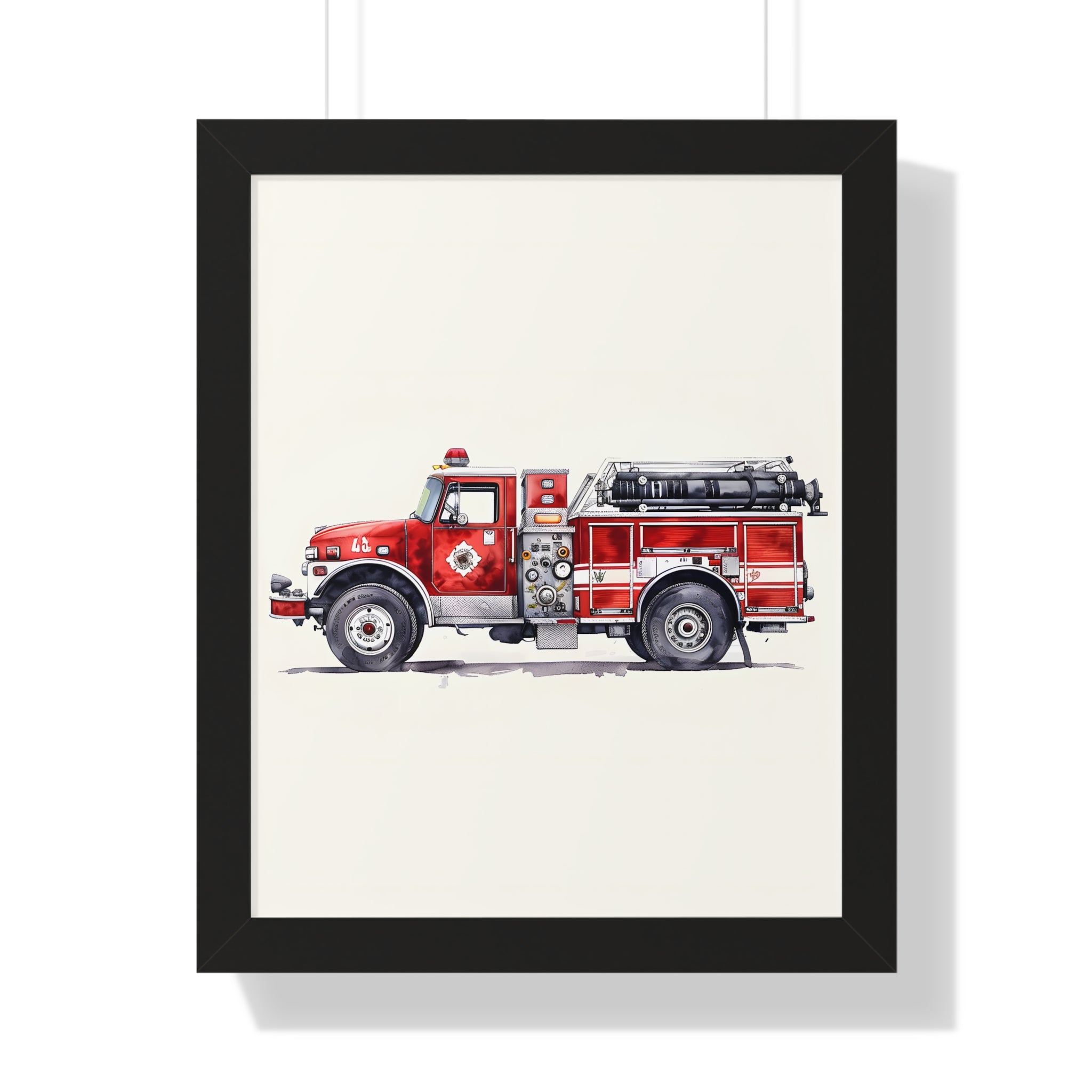 Framed Paper Print - Classic Pumper Firetruck