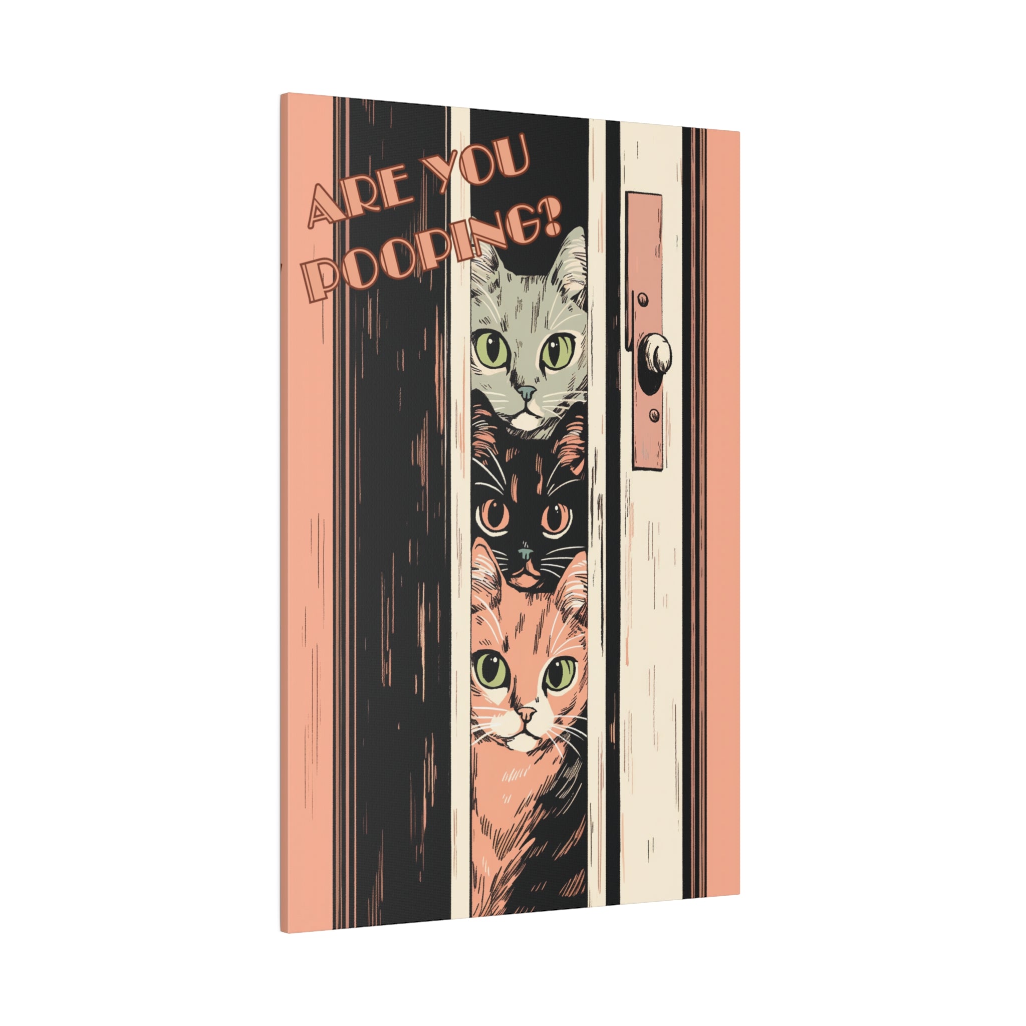 .75" Matte Canvas - Feline Bathroom Inquisition