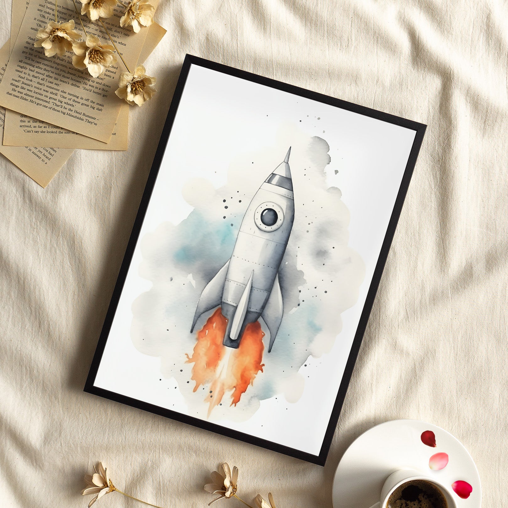 Framed Paper Print - Cosmic Liftoff Dreams